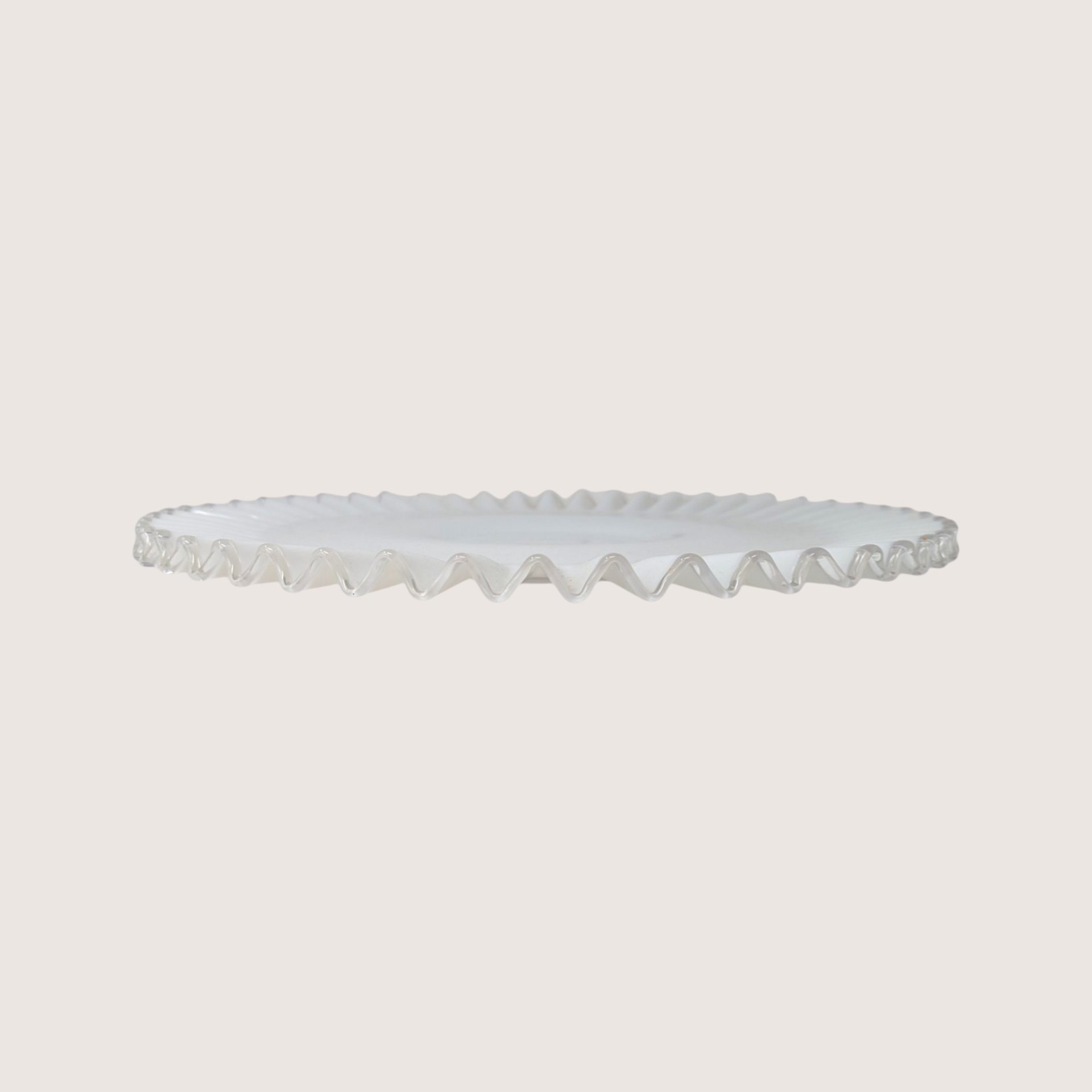1950s Fenton Silver Crest Ruffled Cake Plate