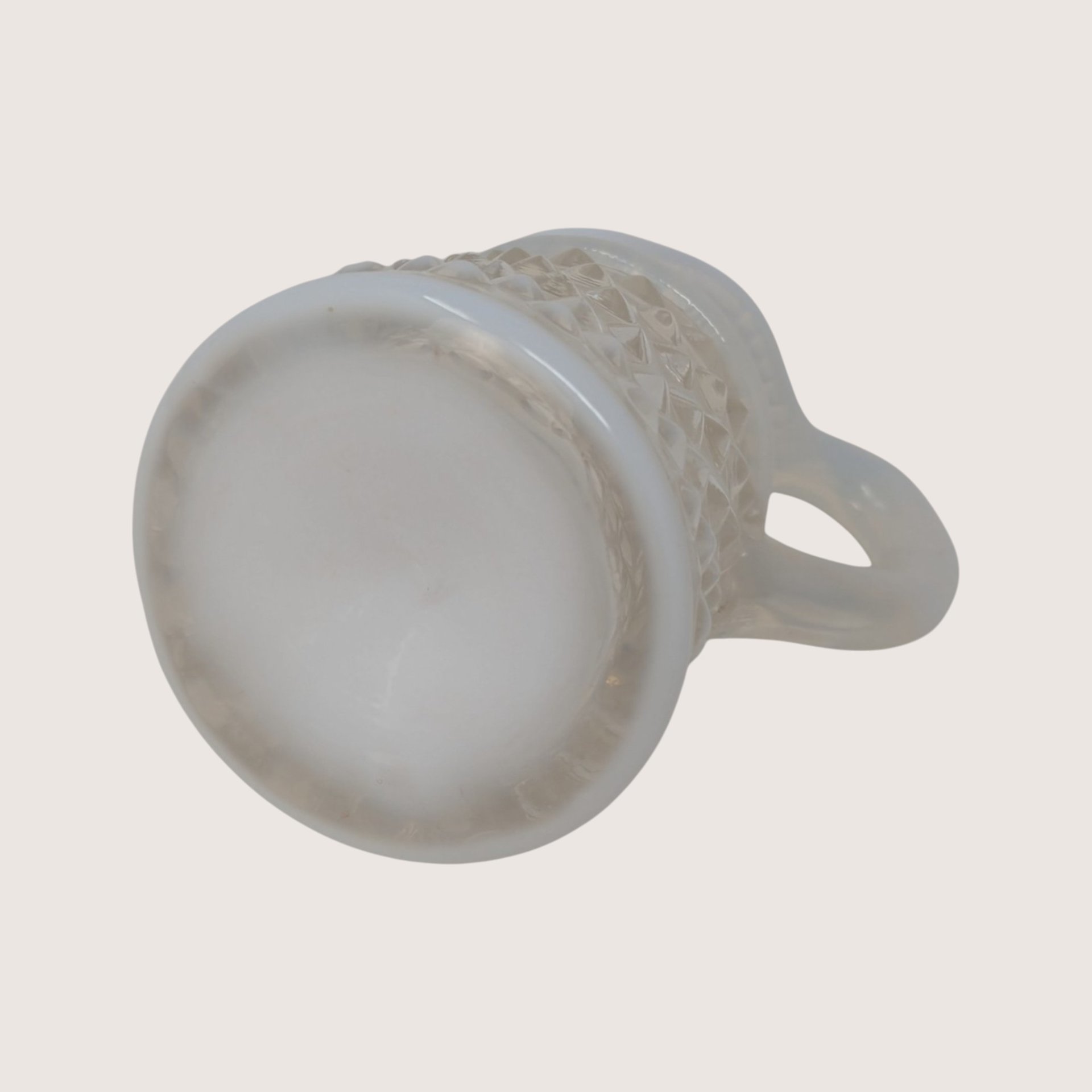 1950s Fenton White Opalescent Hobnail Cruet with Stopper
