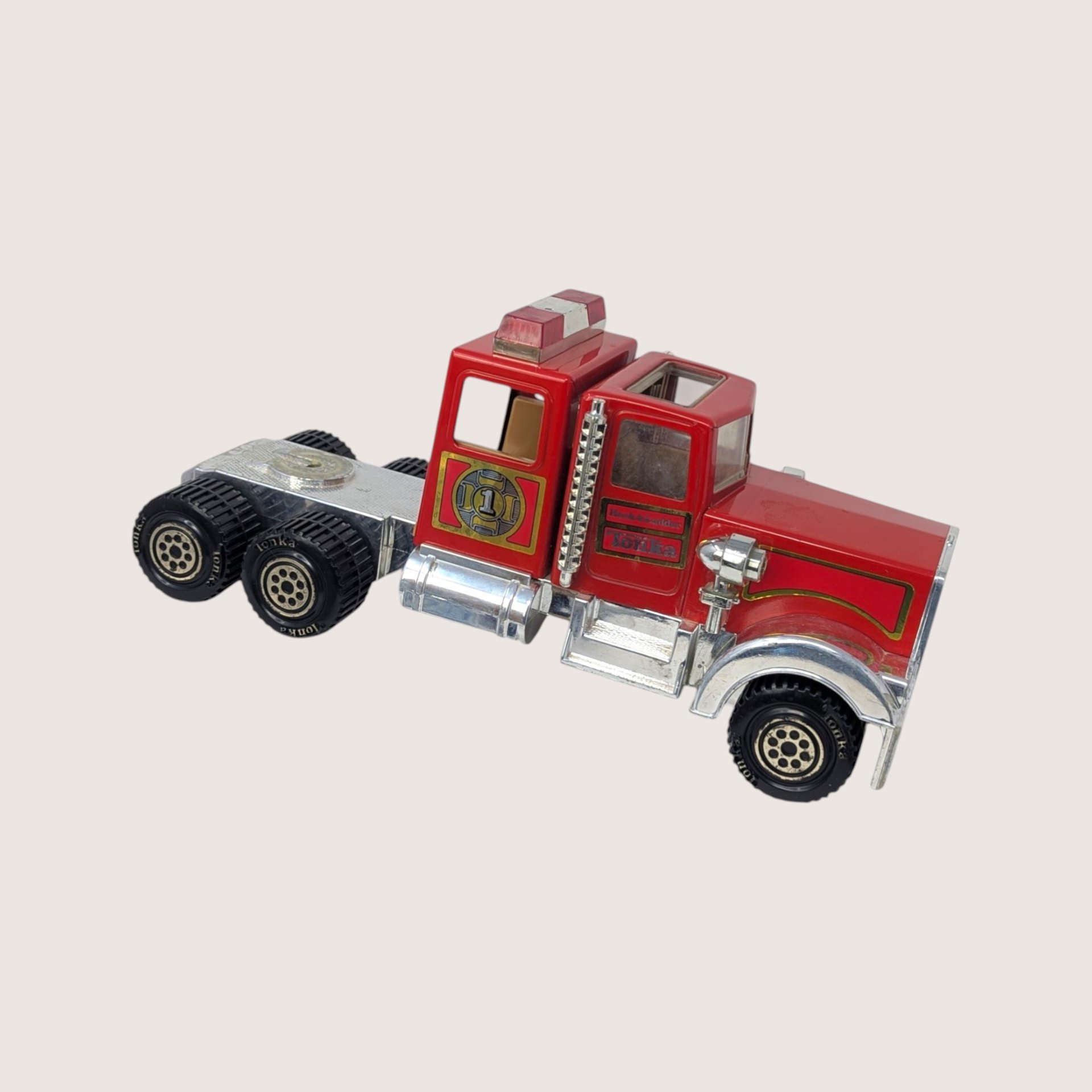 1980s Tonka Mighty No 1 Hook and Ladder Fire Truck Two Piece Semi