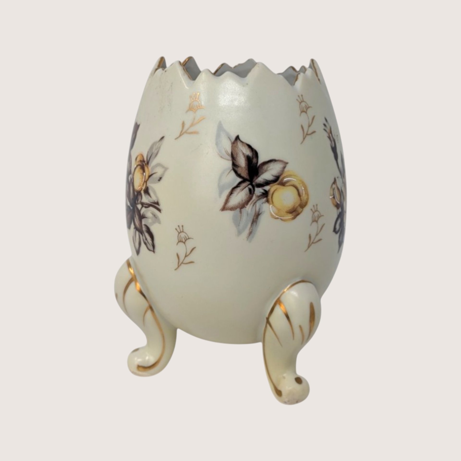 1960s Napcoware Floral Footed Egg Vase