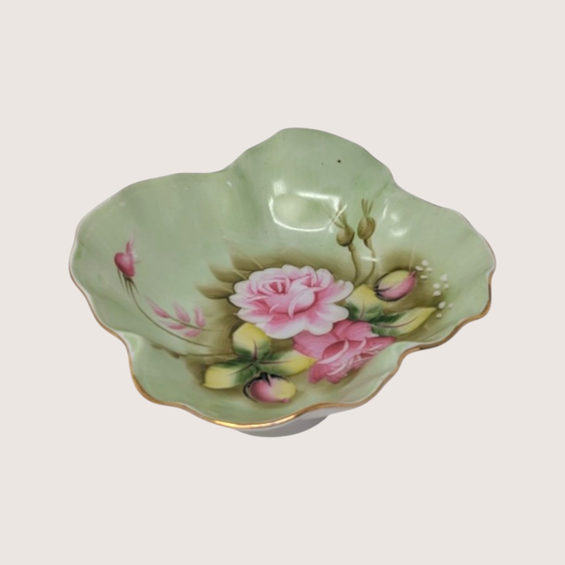 1950s Lefton China Floral Candy Dish