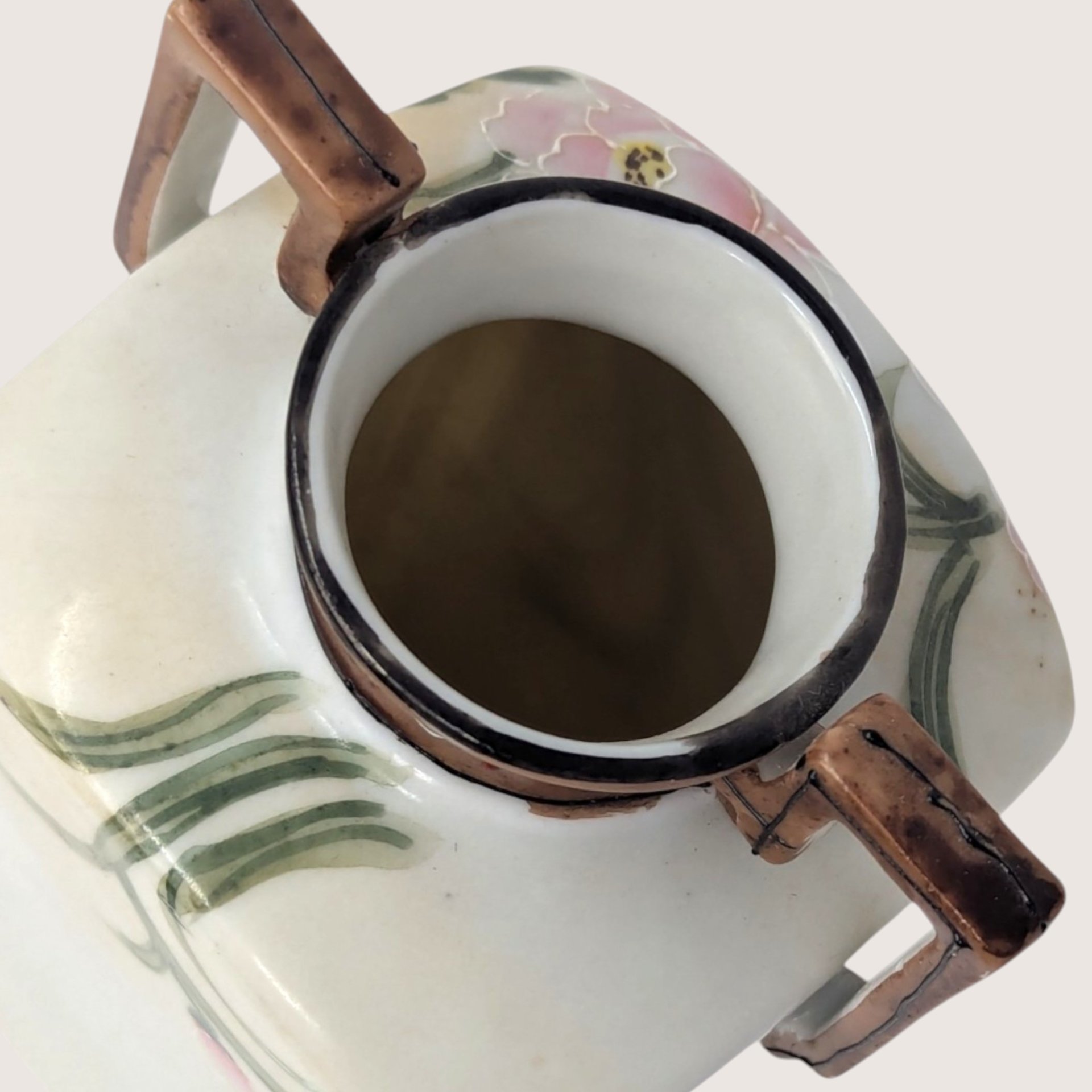 1910s Nippon Hand Painted Floral Porcelain Vase