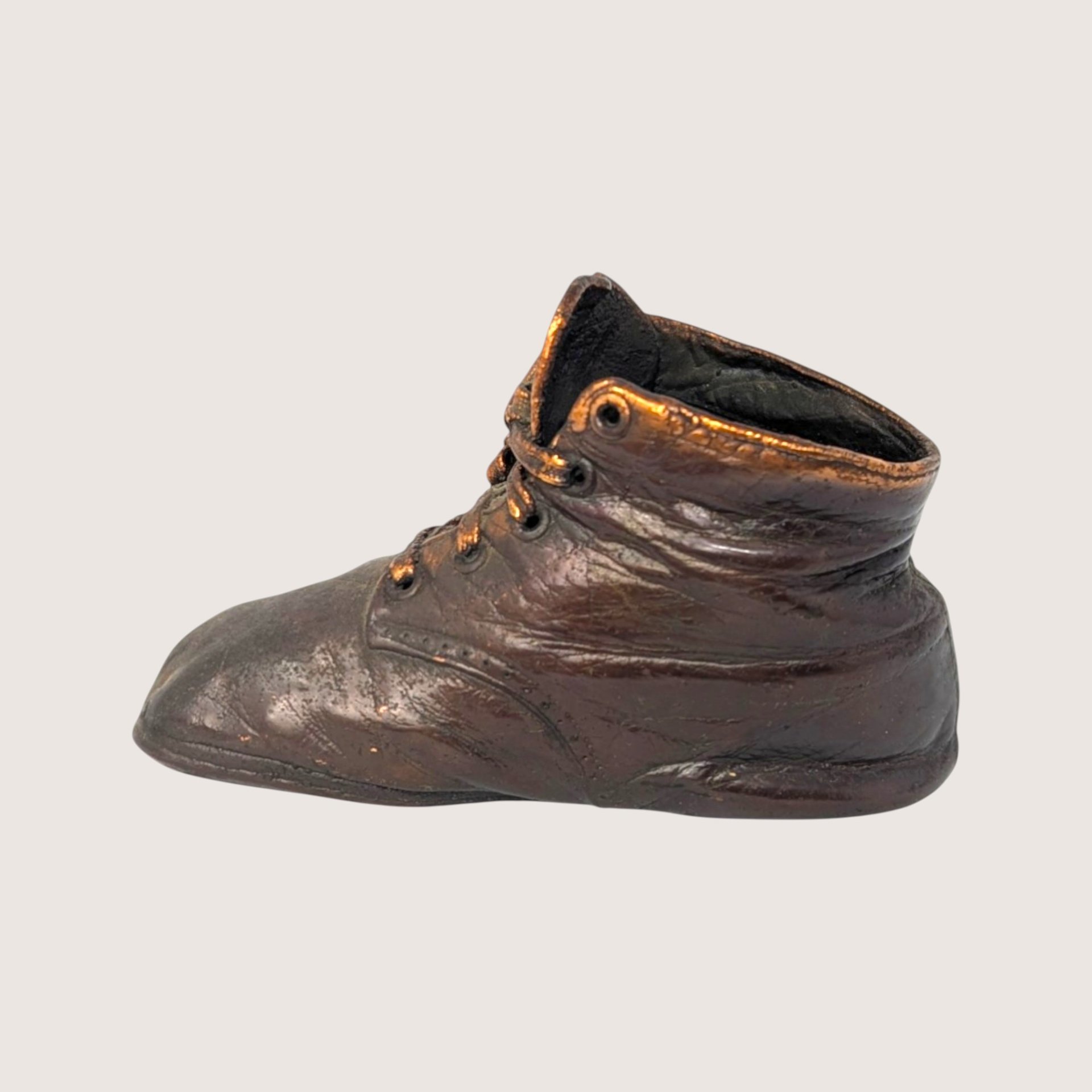 1950s Decorative Bronze Clad Baby Shoe