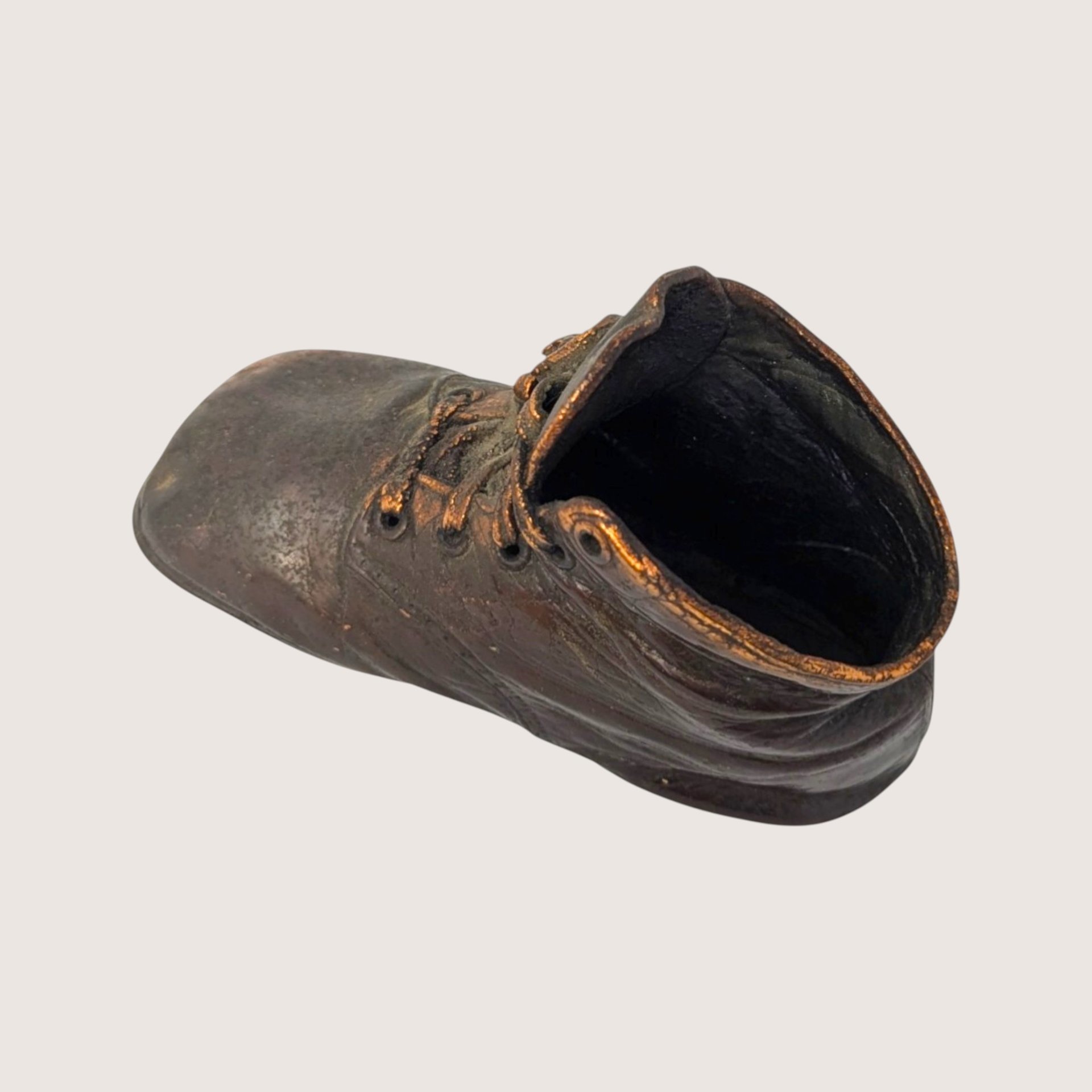 1950s Decorative Bronze Clad Baby Shoe
