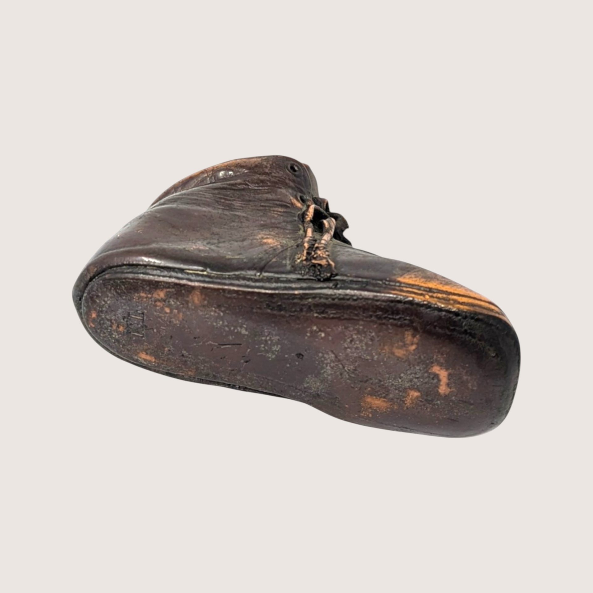 1950s Decorative Bronze Clad Baby Shoe