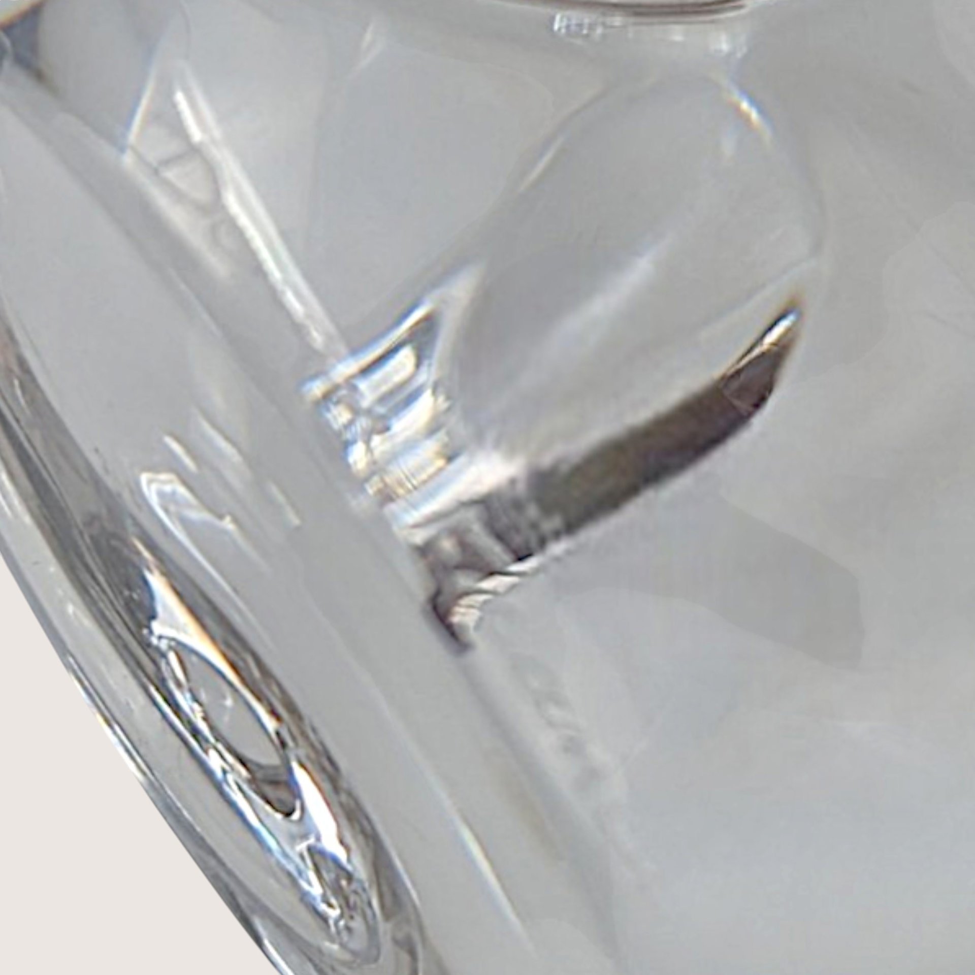 1970s Daum Nancy Signed Clear Crystal Whale Figurine Paperweight