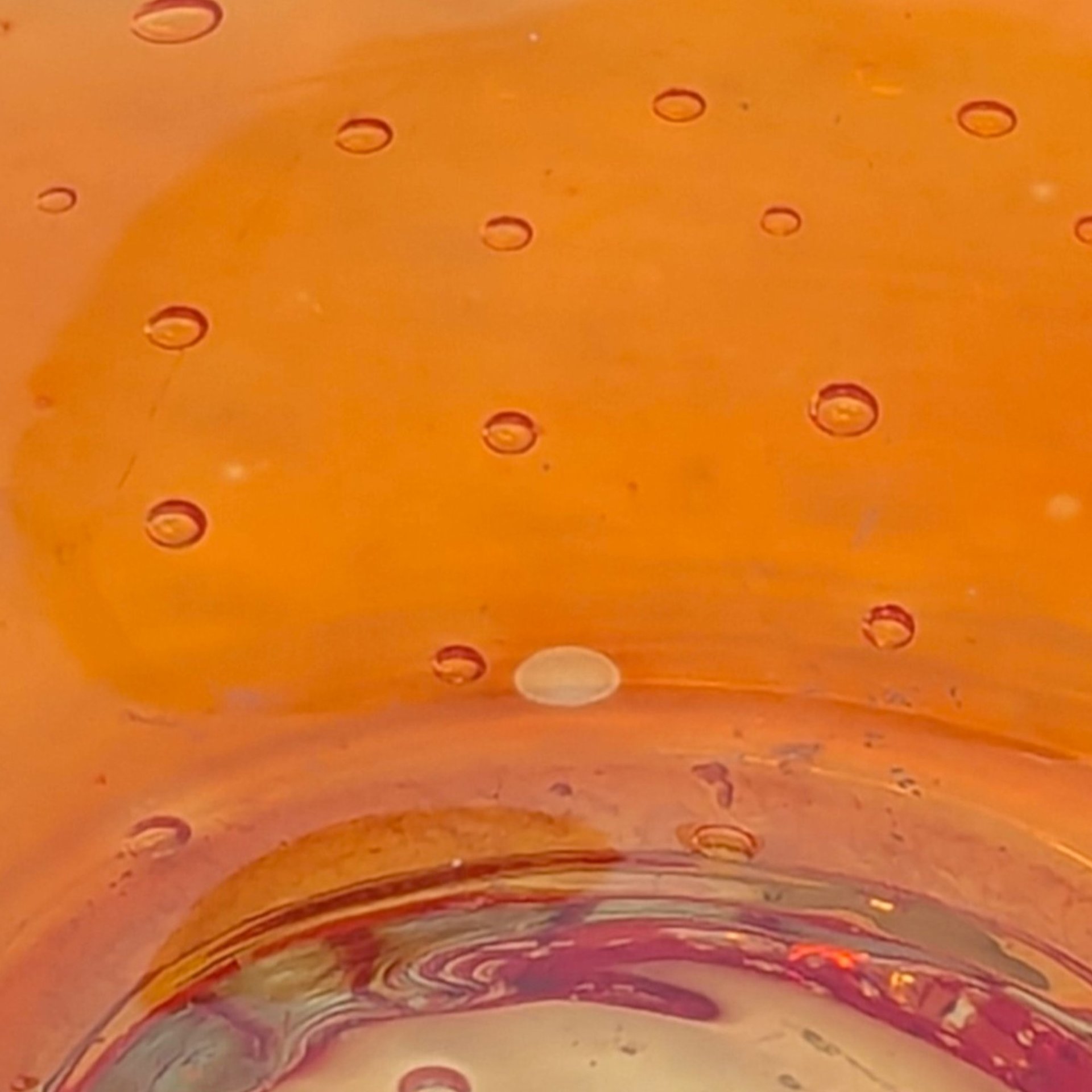1960s Murano Bullicante Amberina Art Glass Ashtray