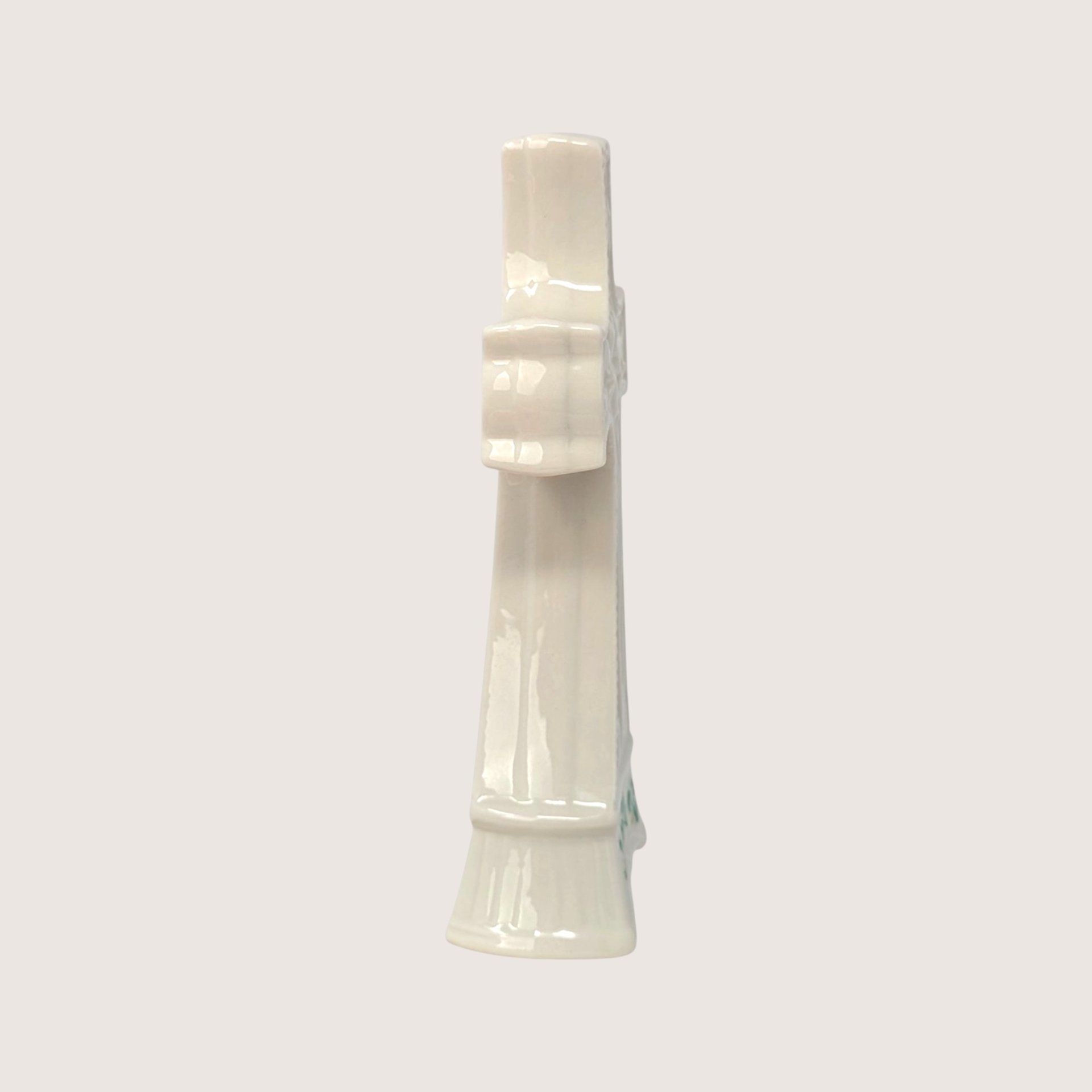 1980s Belleek Shamrock Parian China Celtic Cross Figurine