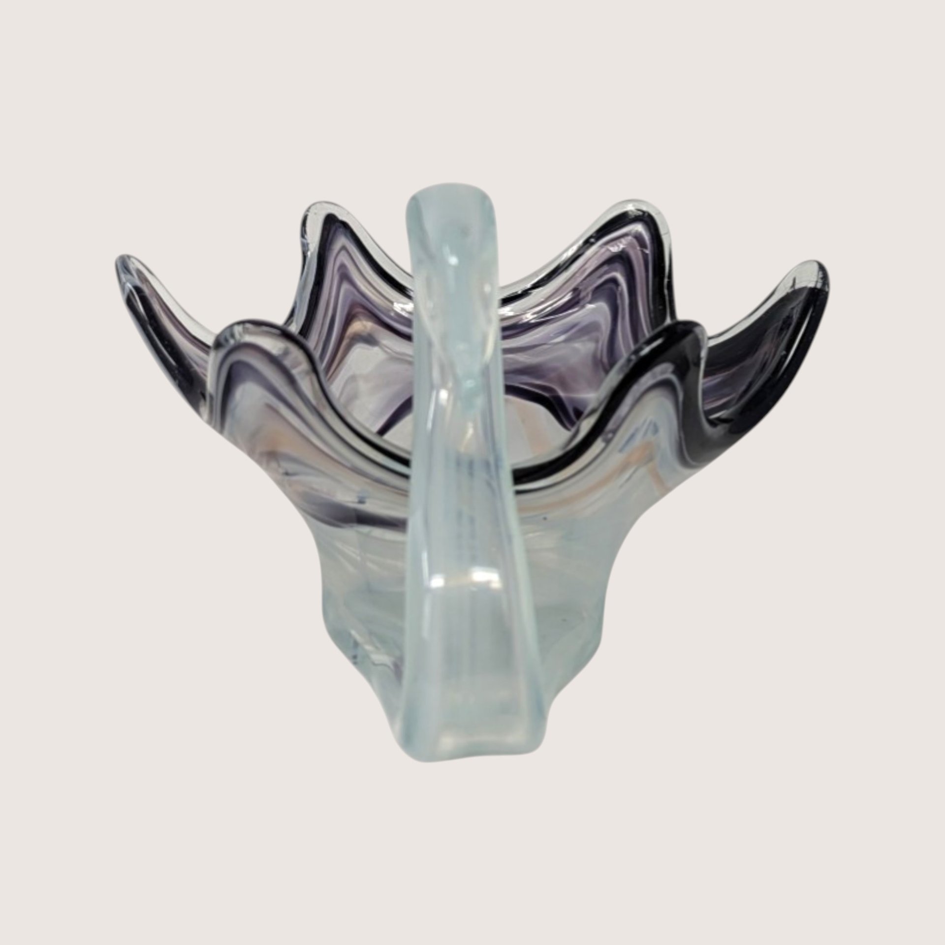 1960 Sooner Glass Style Art Glass Swan Bowl
