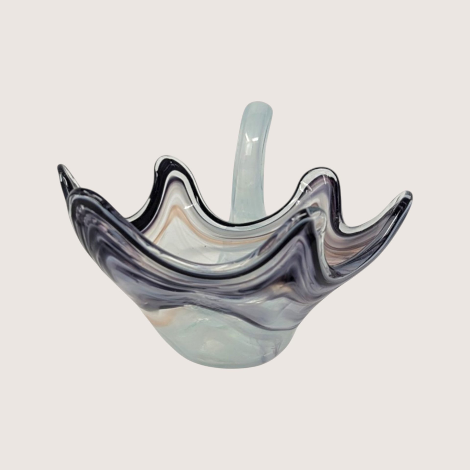 1960 Sooner Glass Style Art Glass Swan Bowl