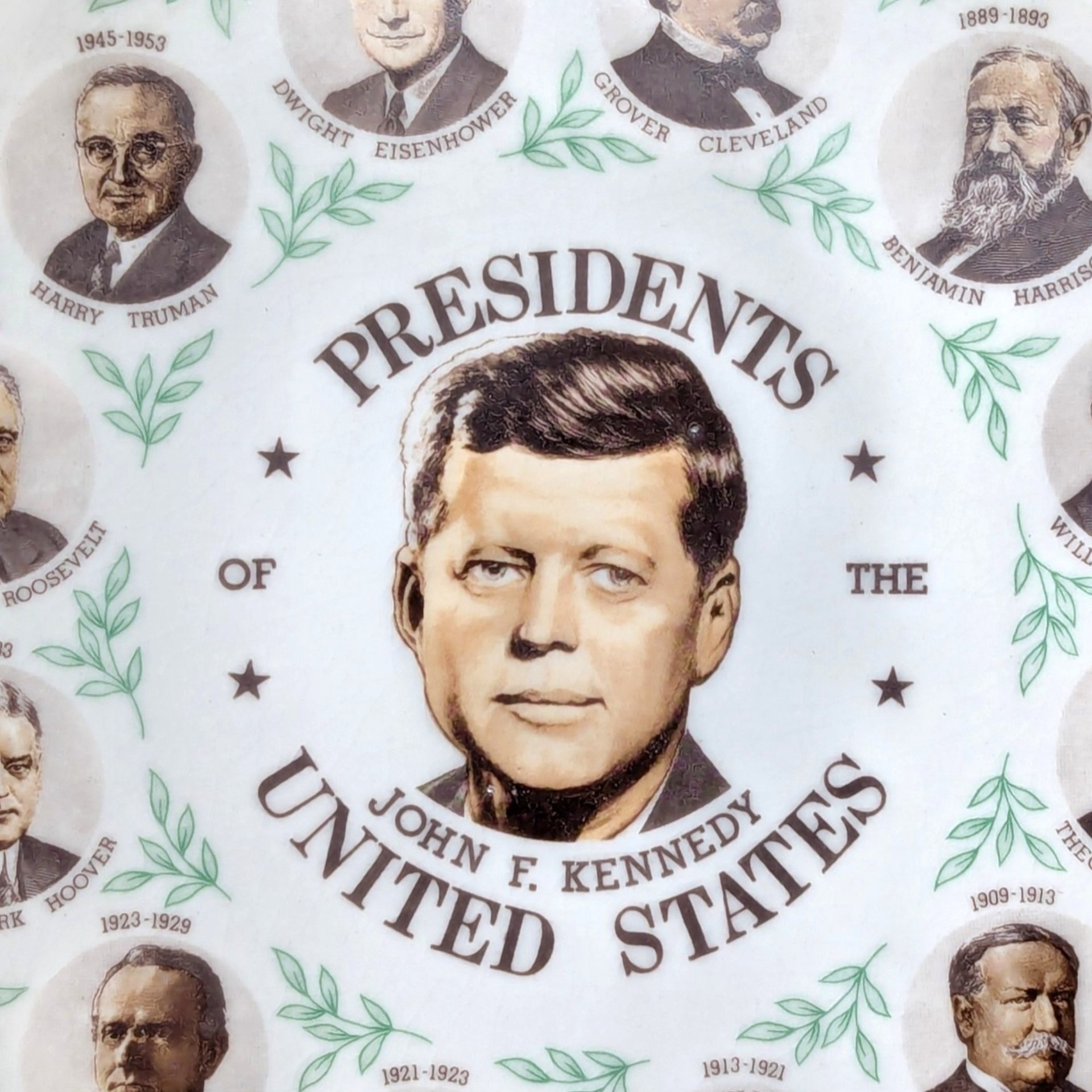 1960s Ceramic US Presidents Collector Plate John F Kennedy