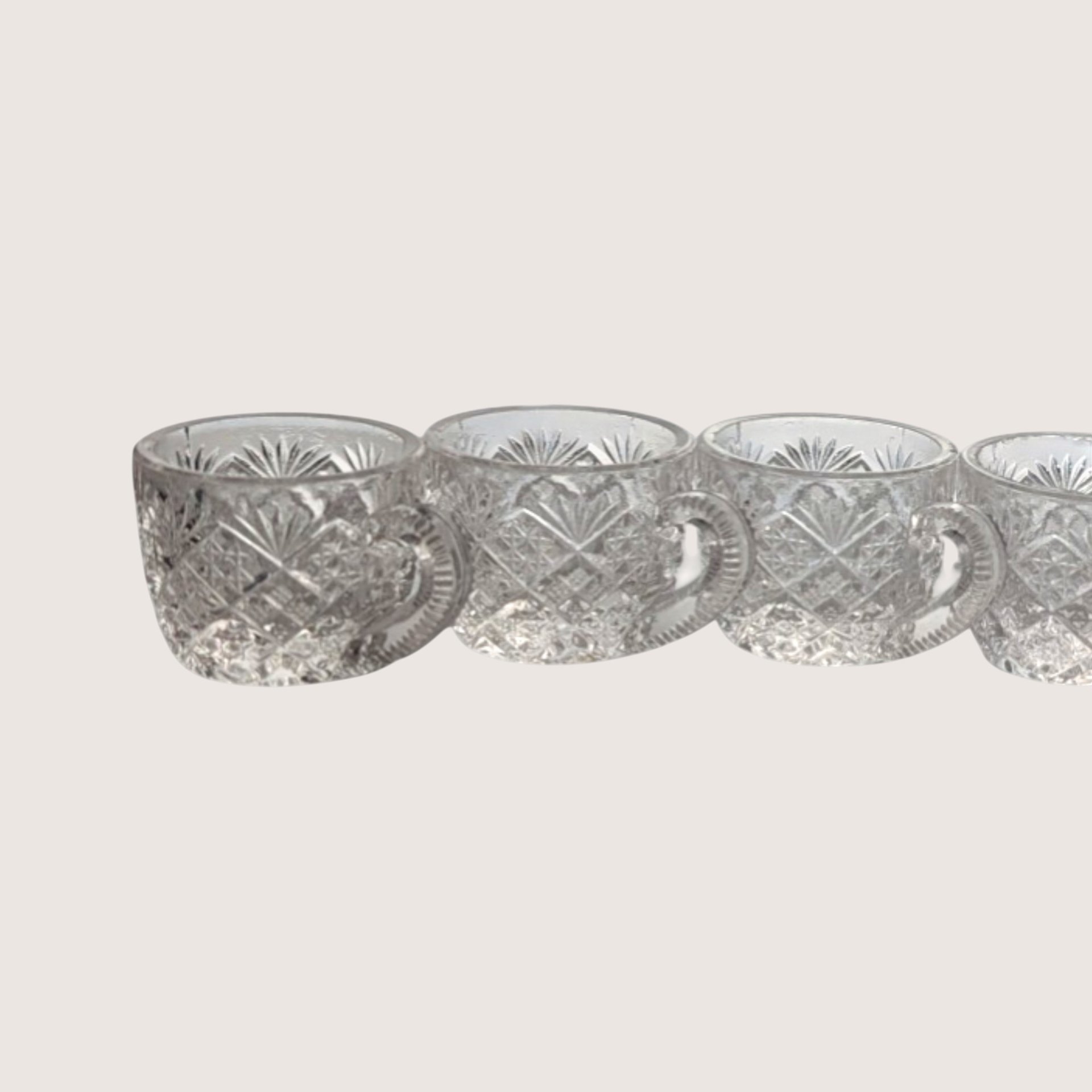 1910s Westmoreland Glass Thumbelina Mini Punch Bowl Set with 6 Cups