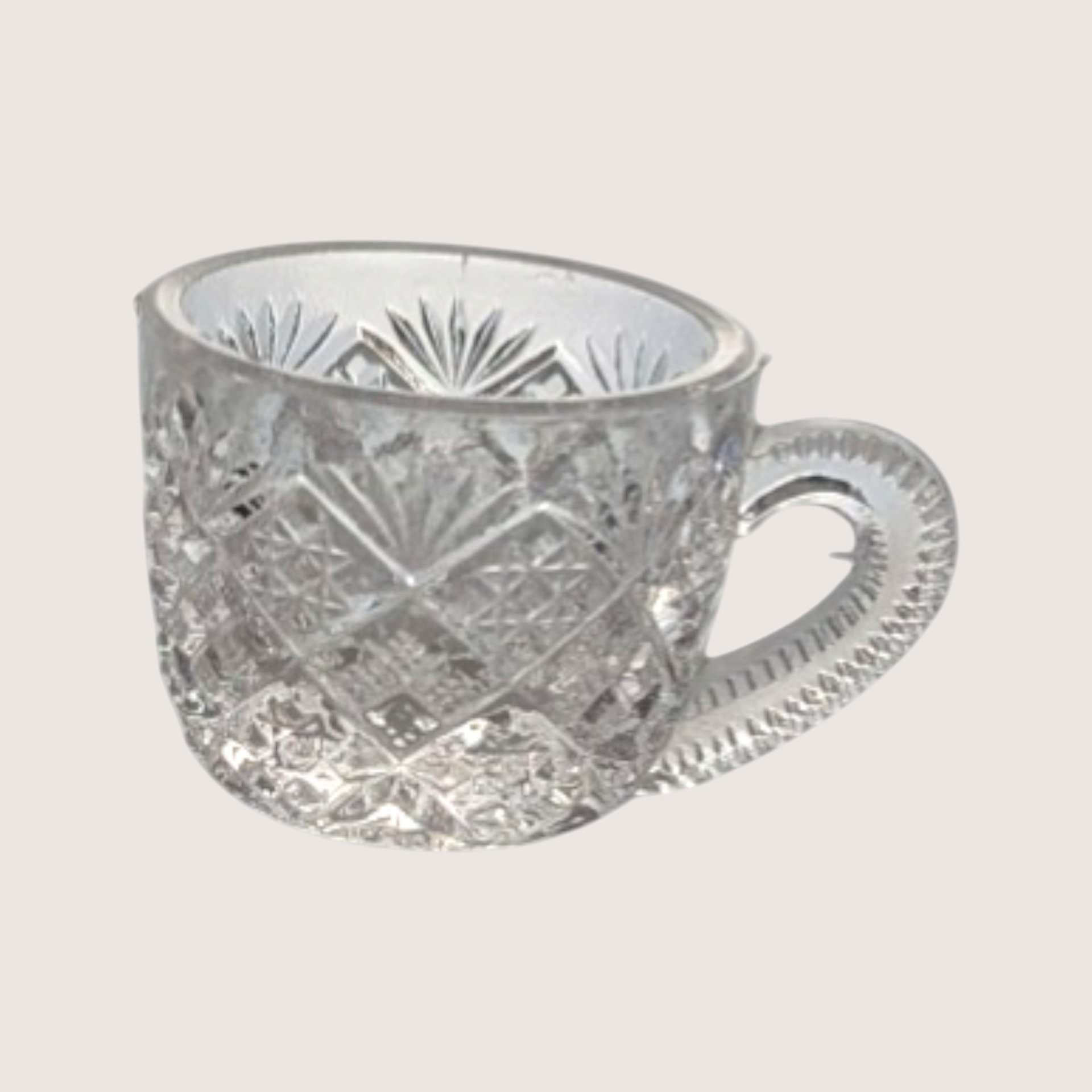 1910s Westmoreland Glass Thumbelina Mini Punch Bowl Set with 6 Cups