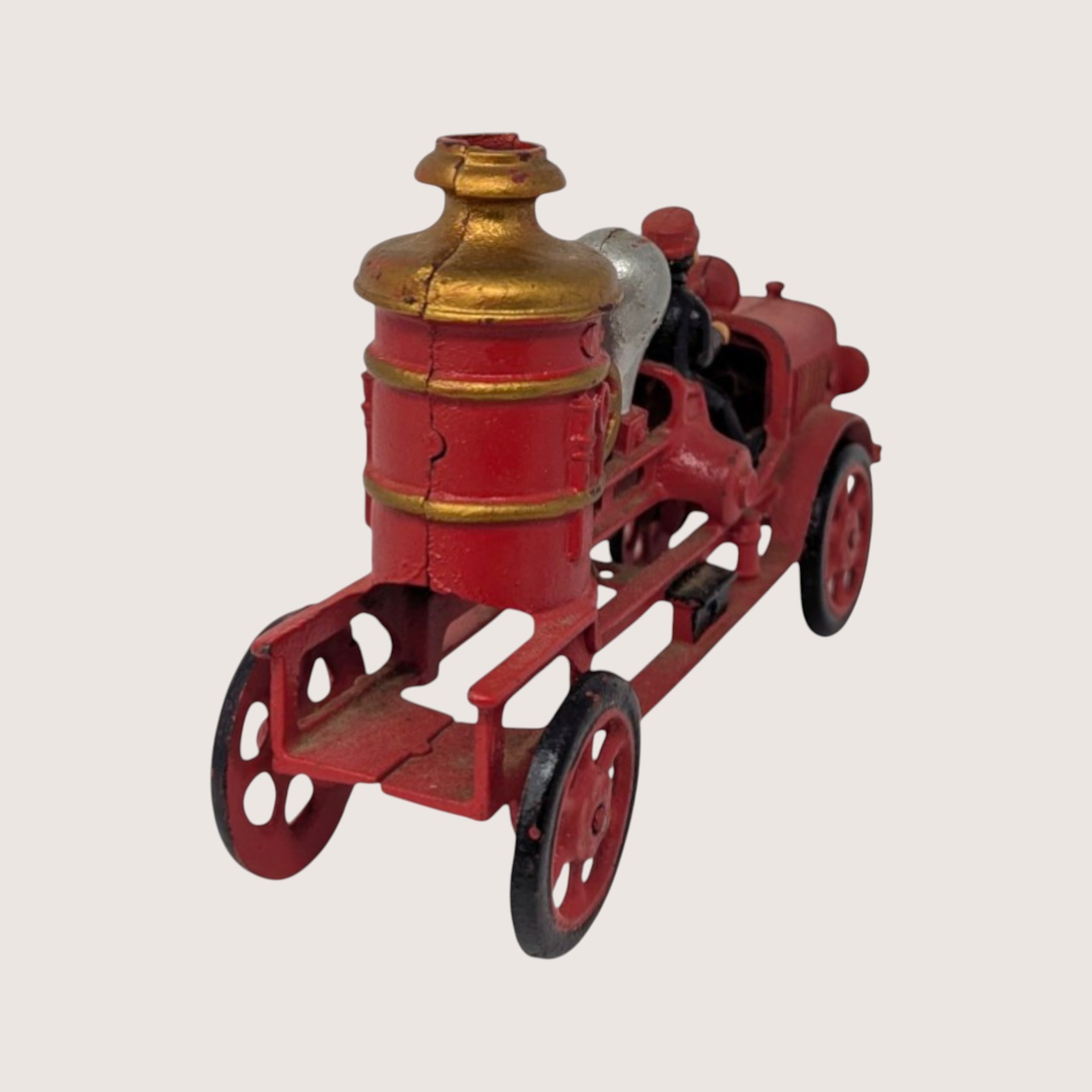 1920s Hubley Cast Iron Pumper Fire Engine Toy