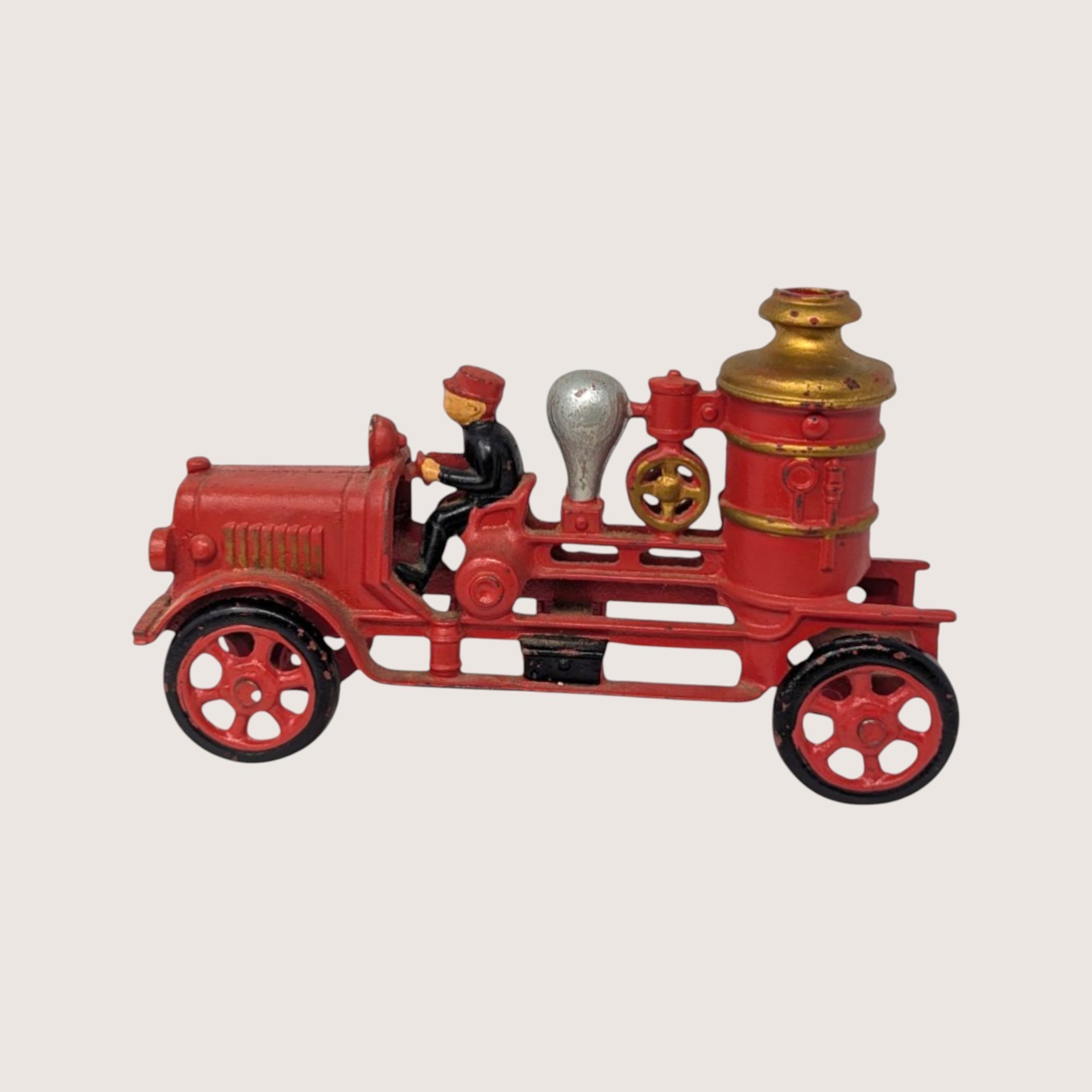 1920s Hubley Cast Iron Pumper Fire Engine Toy