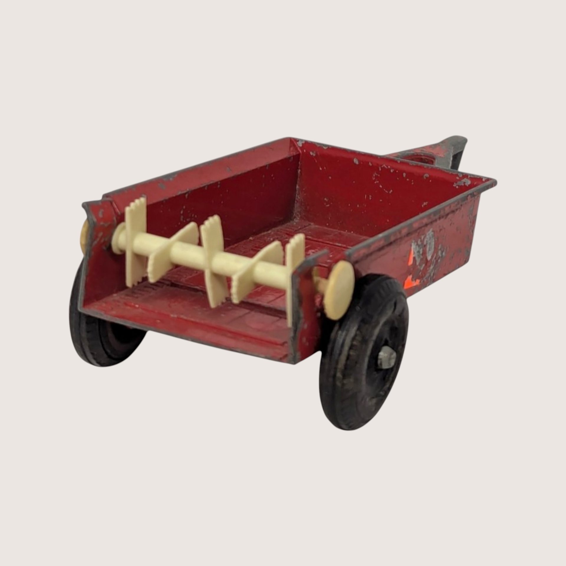 1970s ERTL Red Die Cast Manure Spreader Farm Toy