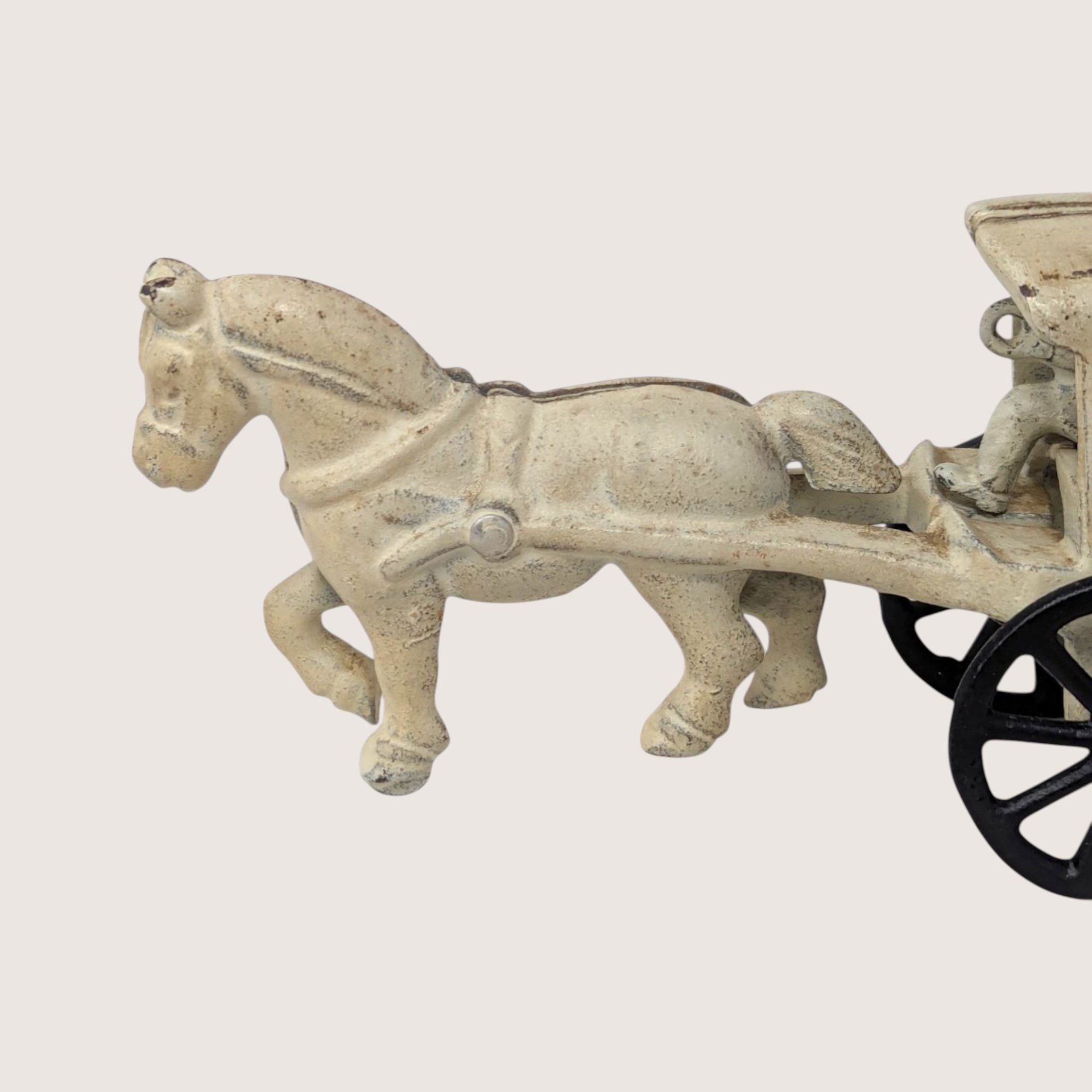 1930s Hubley Style Cast Iron Horse Drawn Ice Cart