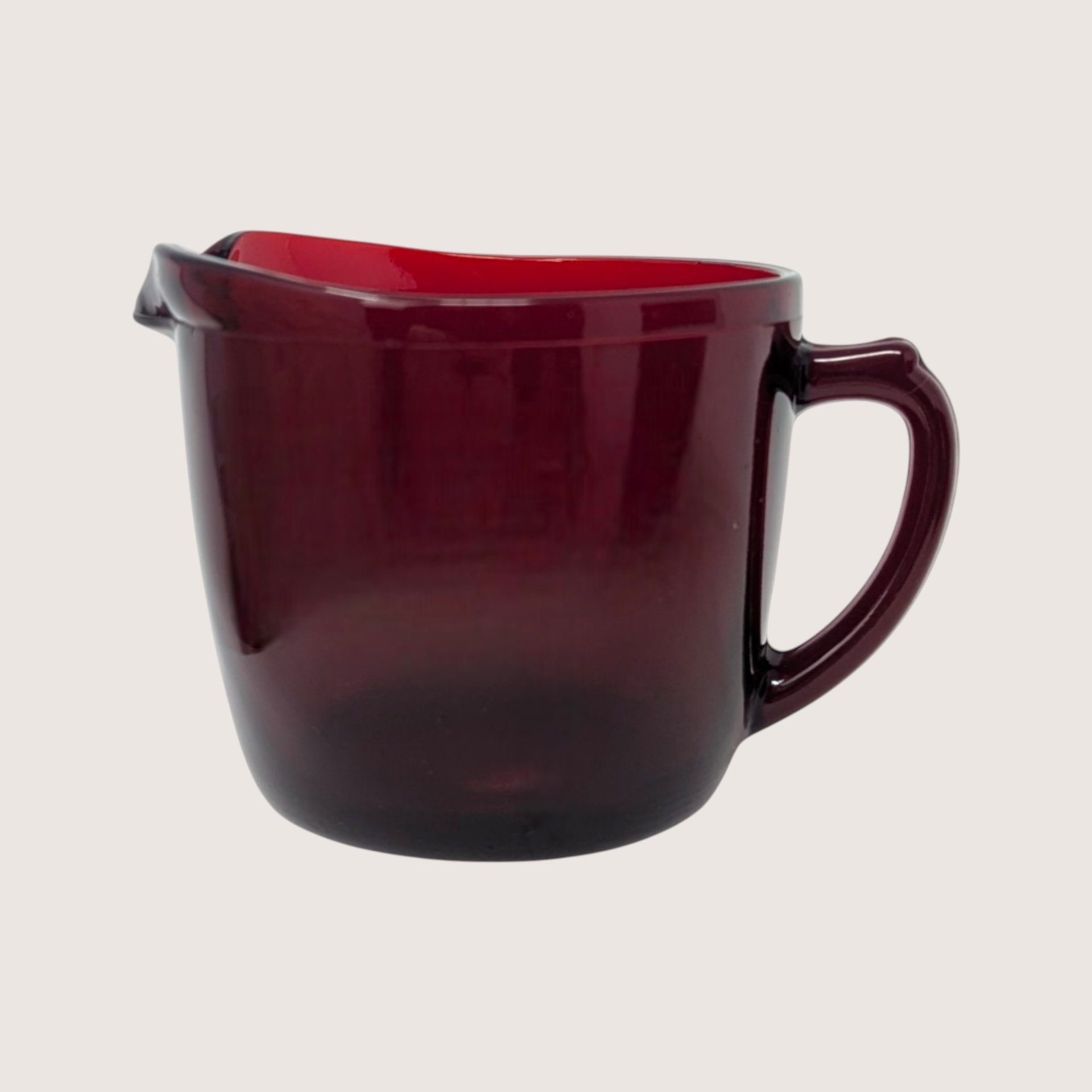 1950s Anchor Hocking Royal Ruby Creamer and Sugar Bowl Set
