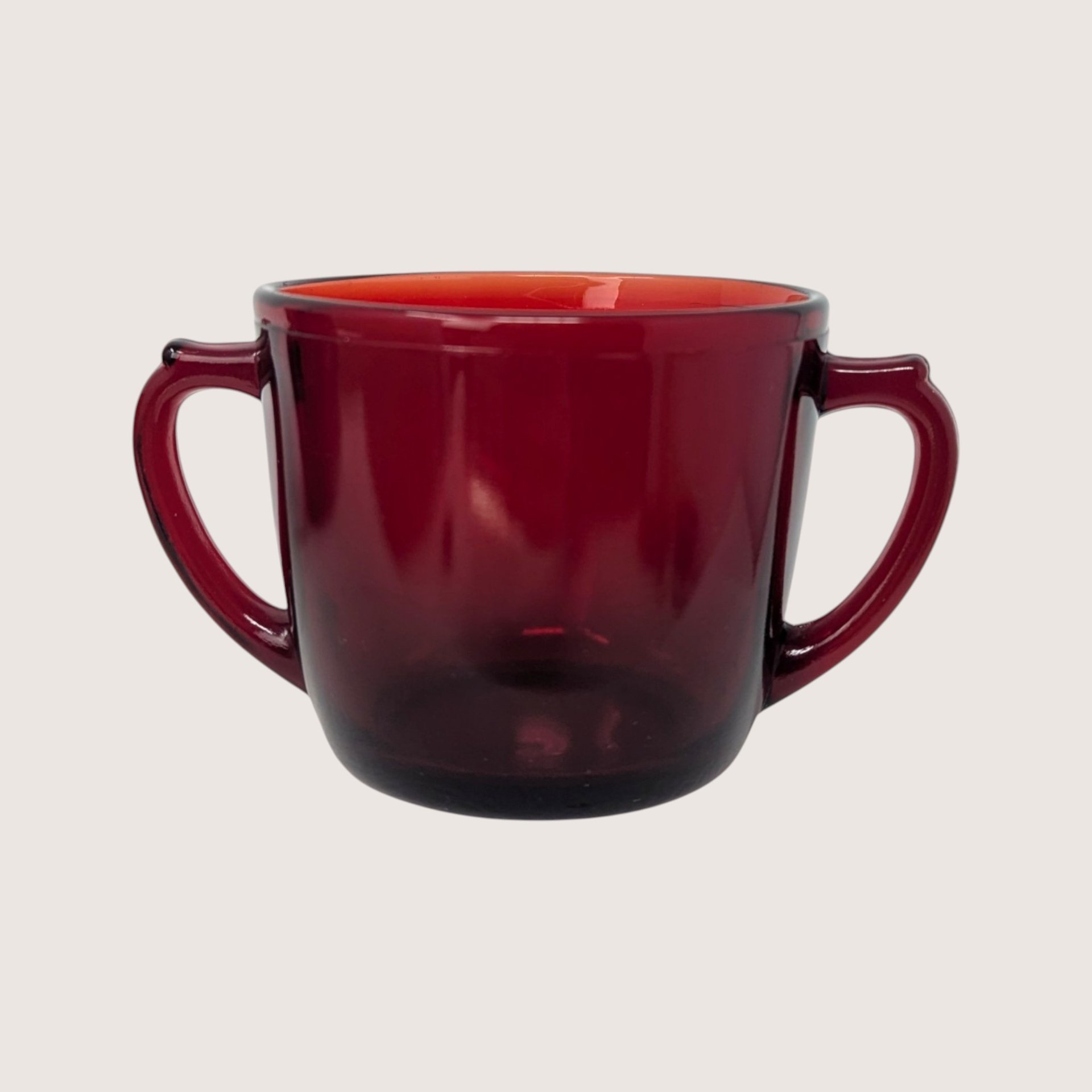 1950s Anchor Hocking Royal Ruby Creamer and Sugar Bowl Set