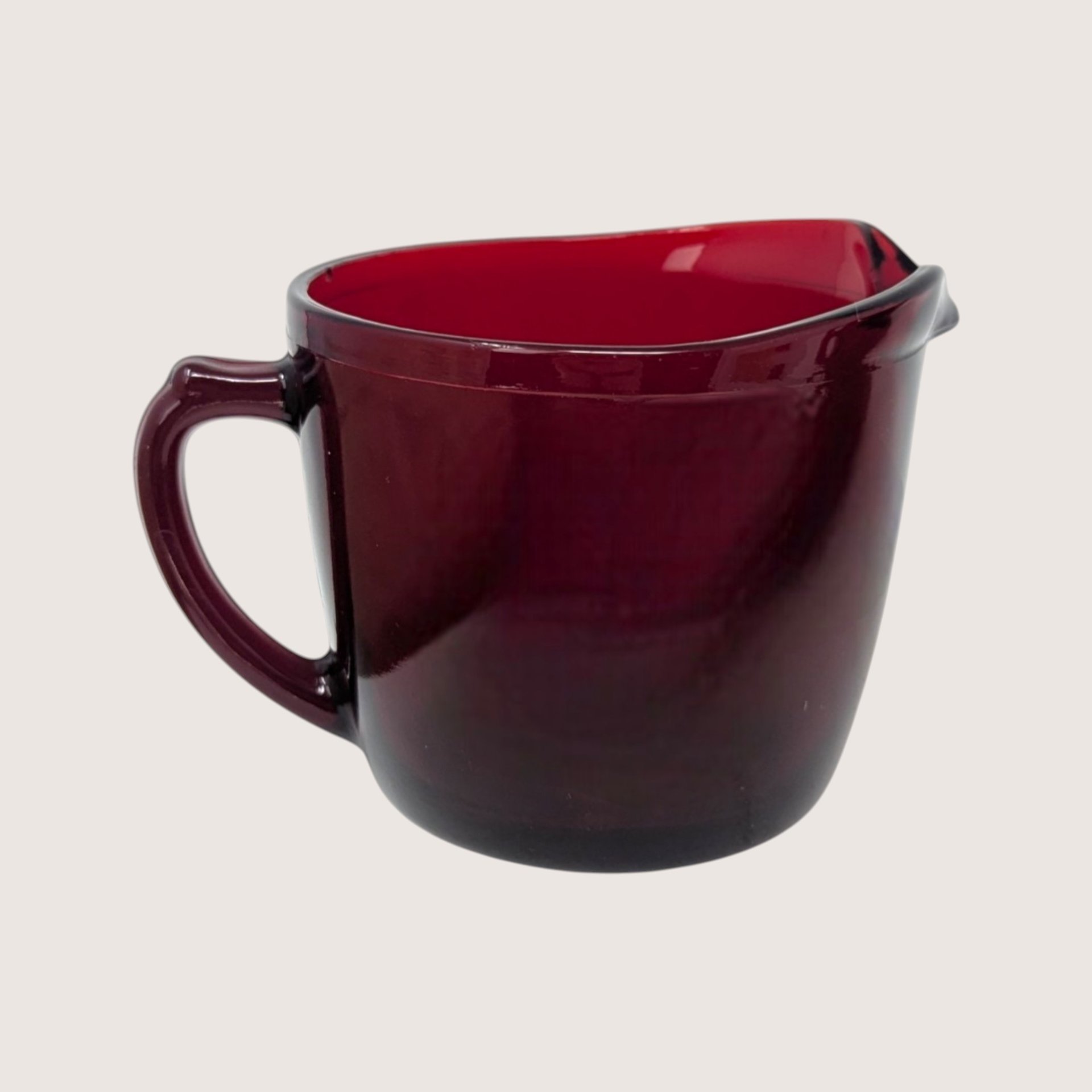 1950s Anchor Hocking Royal Ruby Creamer and Sugar Bowl Set