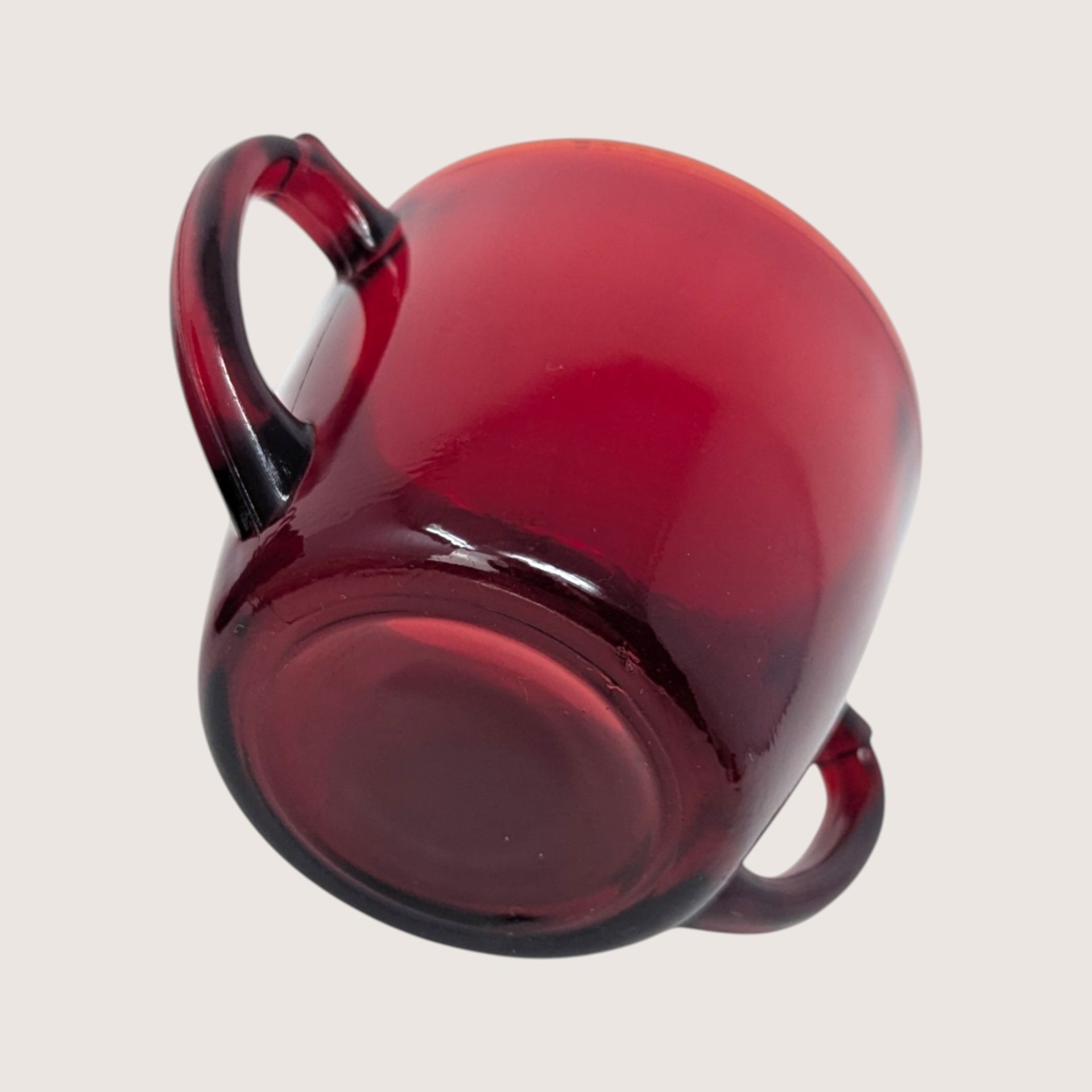 1950s Anchor Hocking Royal Ruby Creamer and Sugar Bowl Set