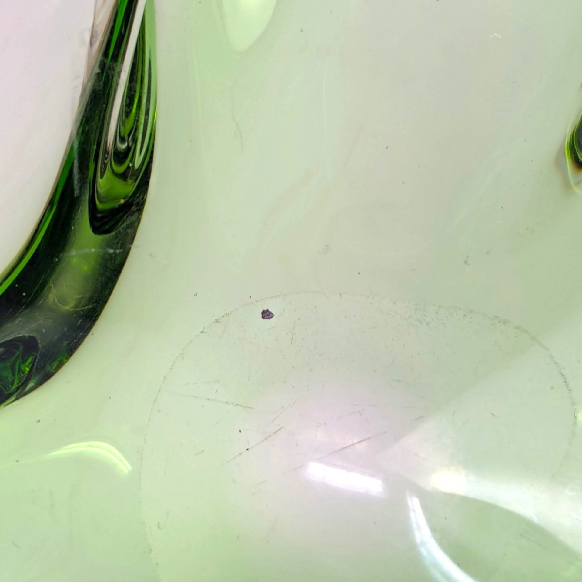 1960s Murano Glass Green and Amethyst Freeform Dish