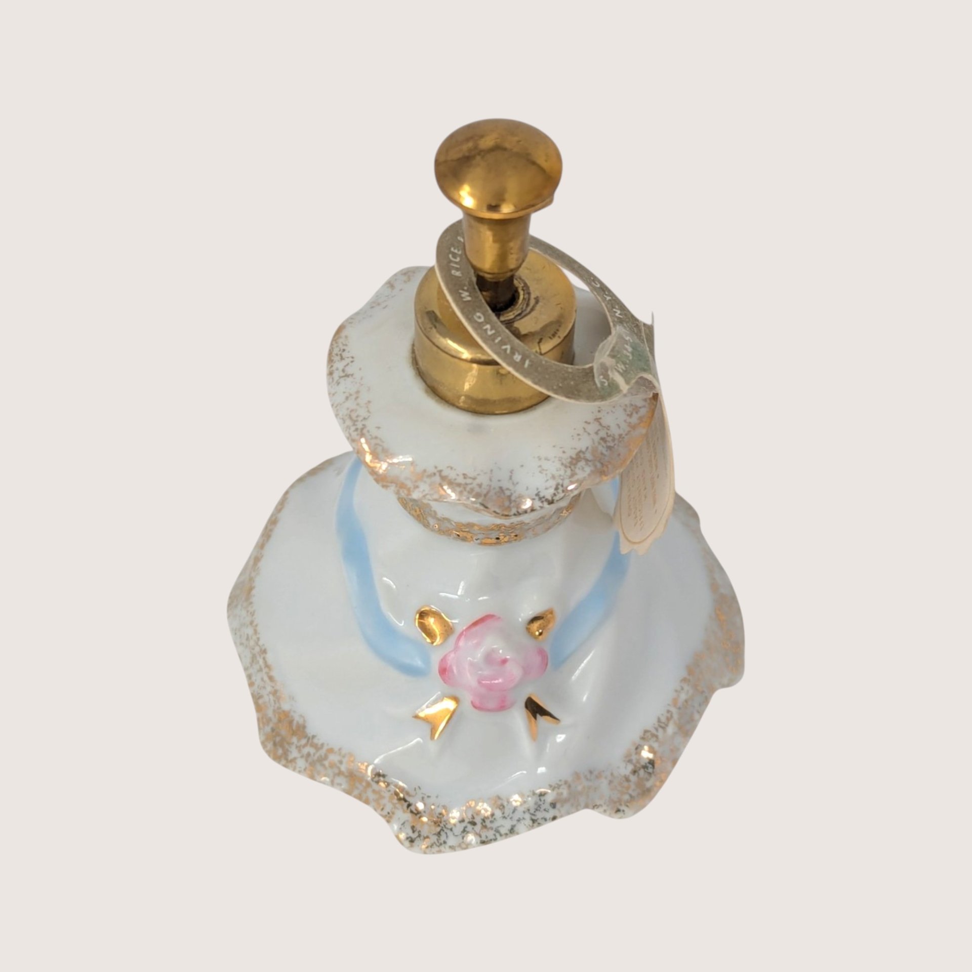 1950s Irice Presto Mist Porcelain Dress Perfume Bottle Atomizer