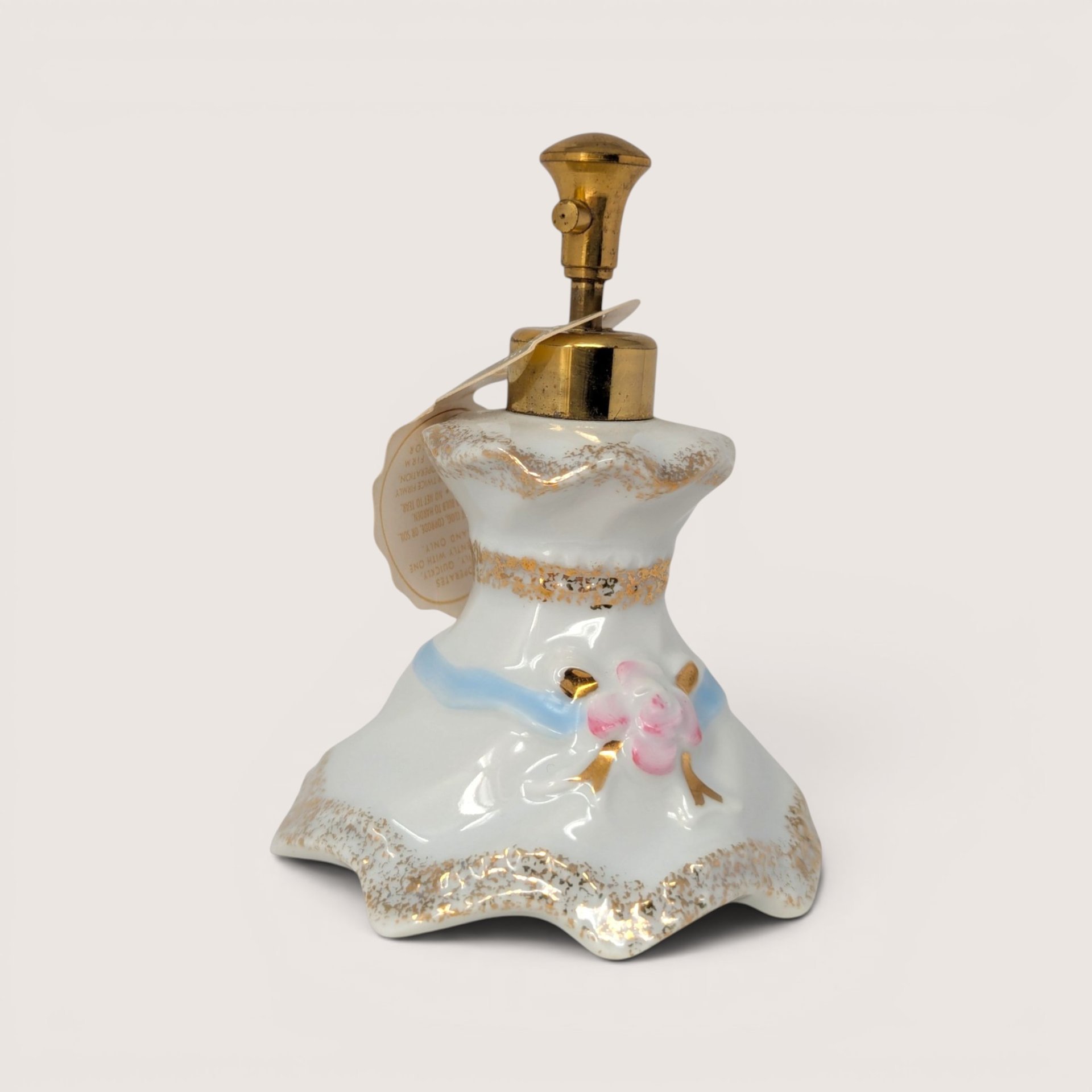 1950s Irice Presto Mist Porcelain Dress Perfume Bottle Atomizer