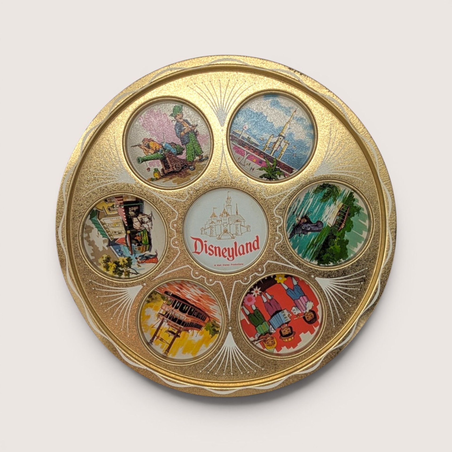 1960s Disneyland Souvenir Tin Drink Serving Tray