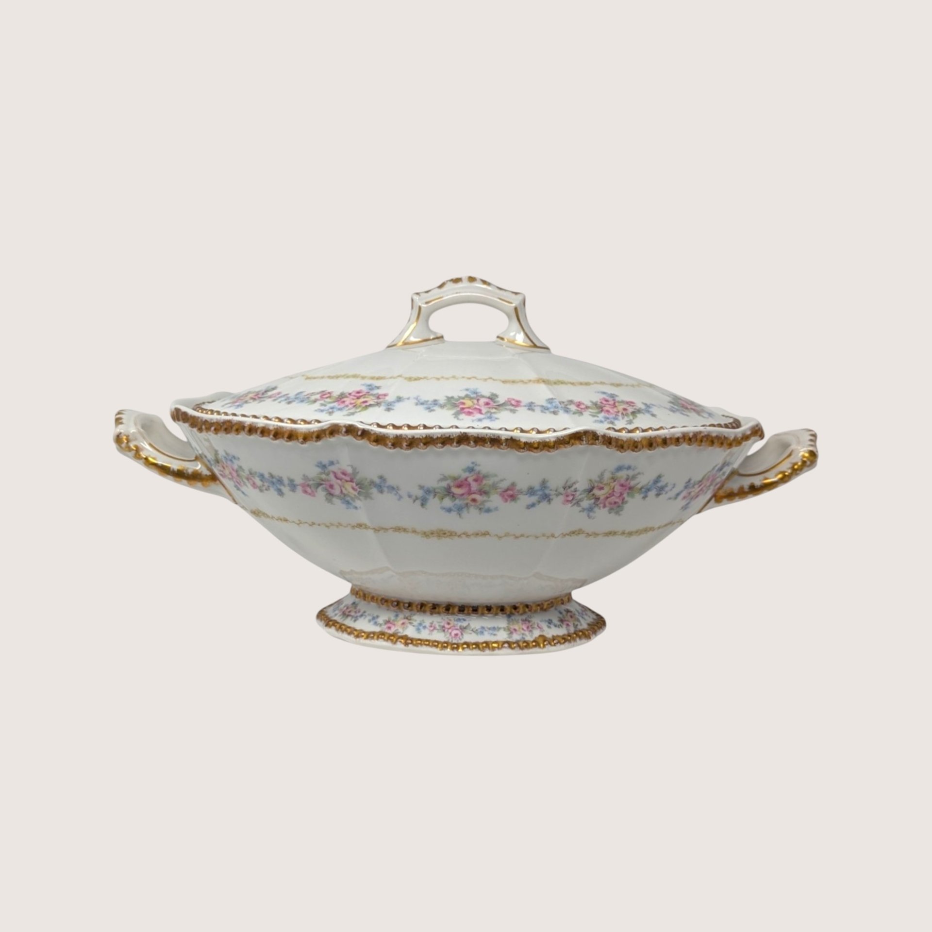 Antique Elite Works Limoges Covered Vegetable Bowl
