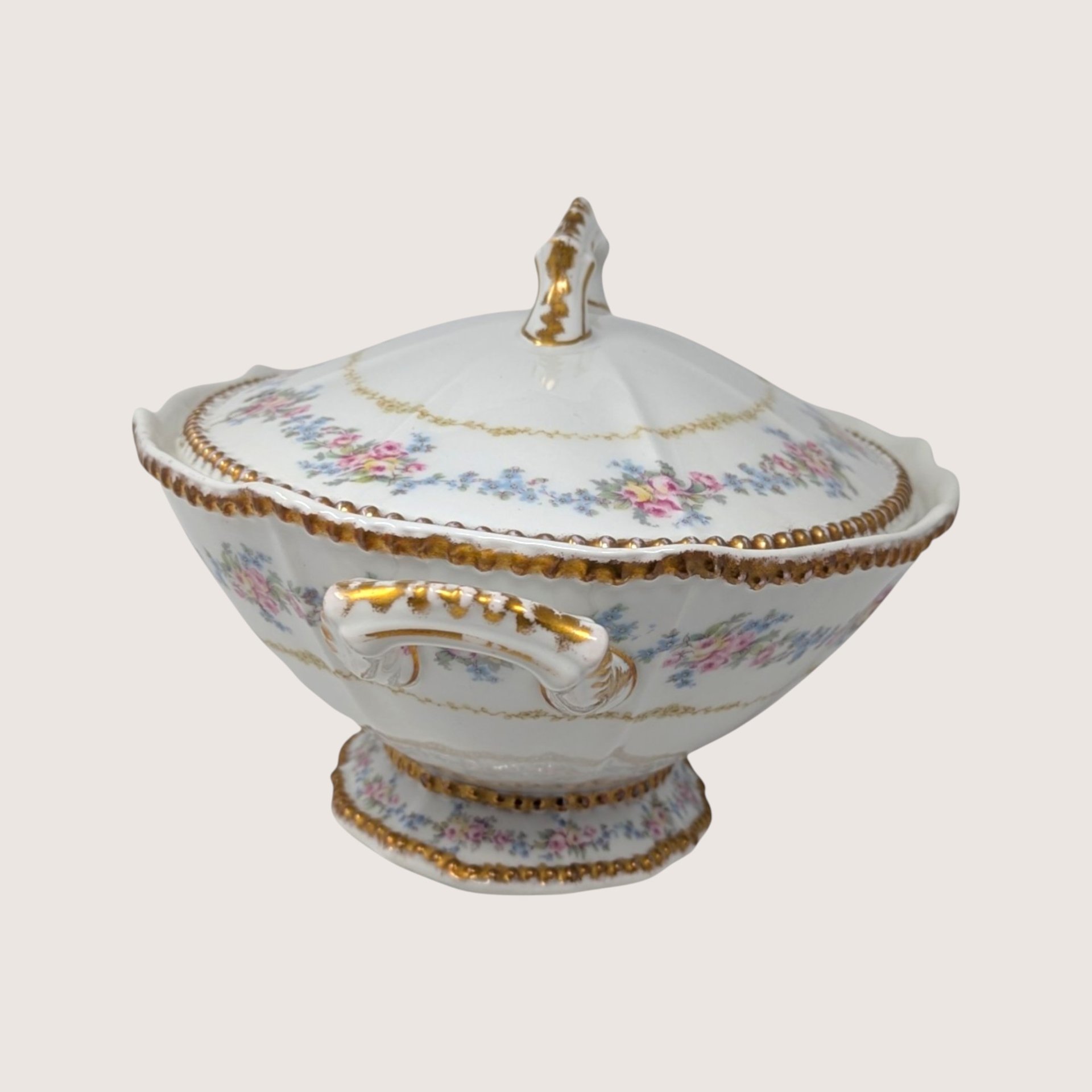 Antique Elite Works Limoges Covered Vegetable Bowl
