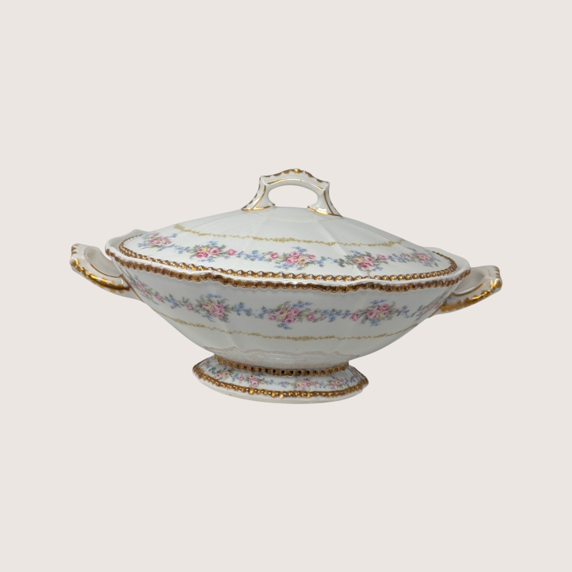 Antique Elite Works Limoges Covered Vegetable Bowl