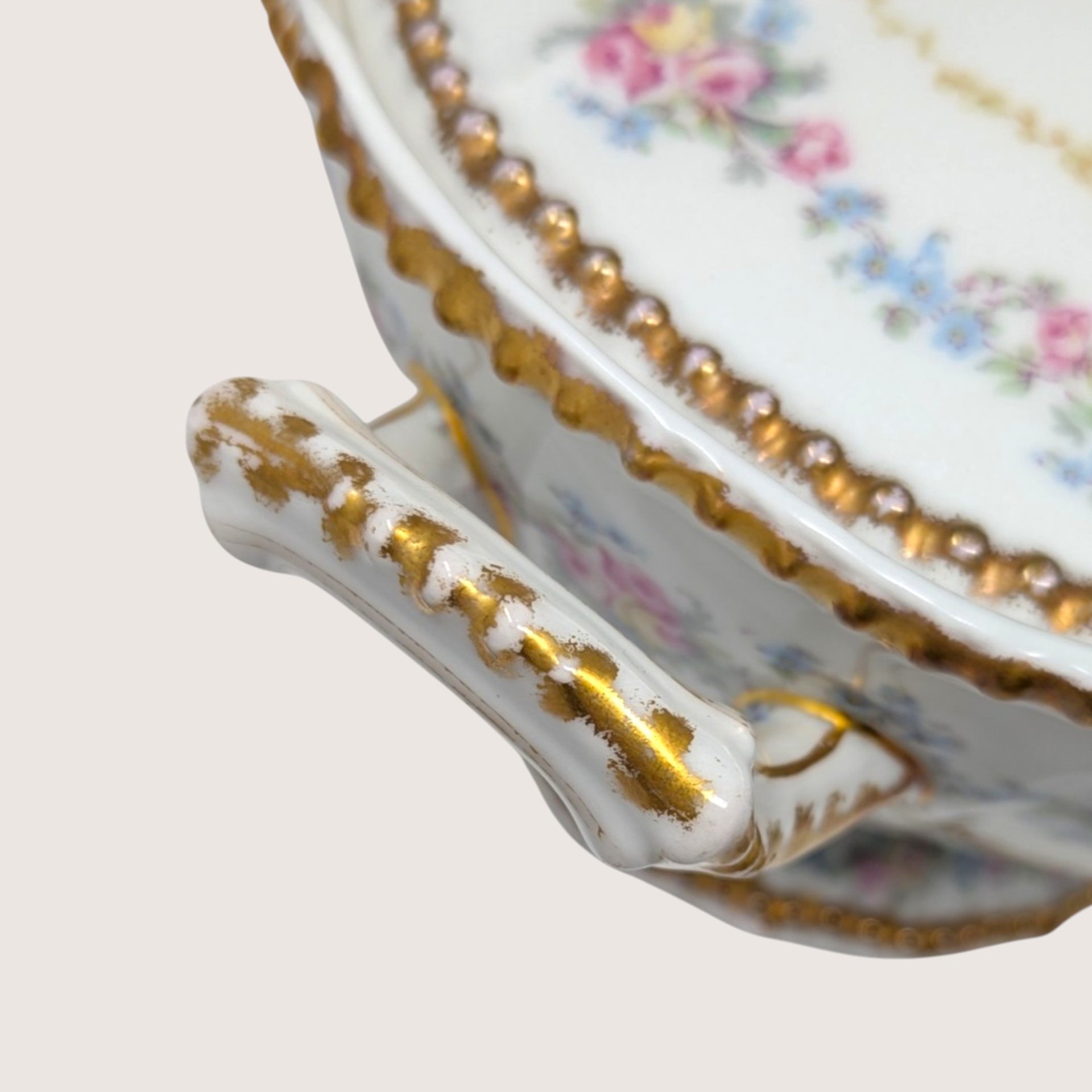 Antique Elite Works Limoges Covered Vegetable Bowl