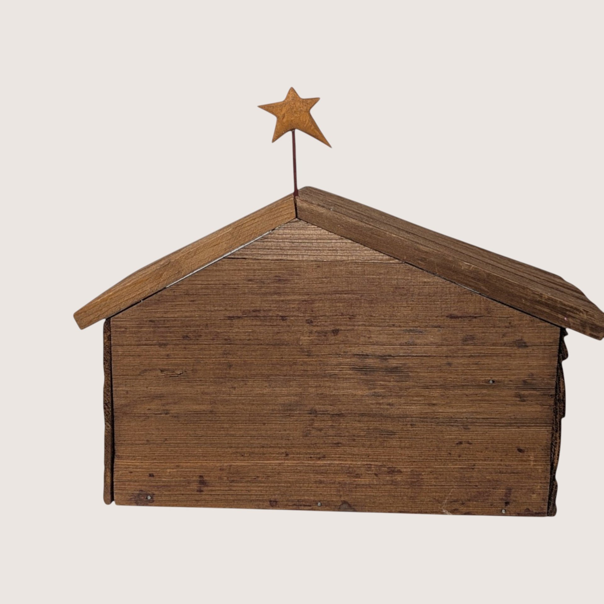 1980s Handmade Wooden Nativity Set