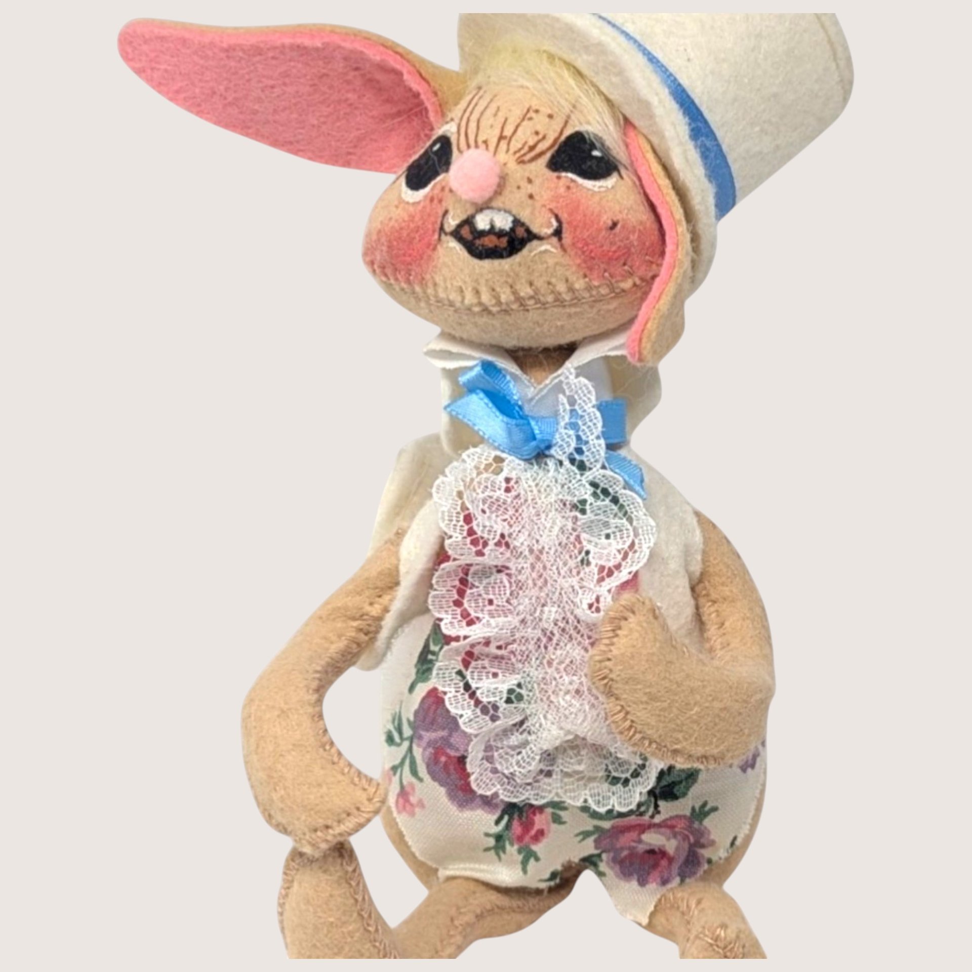 1993 Annalee Felt Easter Bunny Doll Spring Holiday Decor
