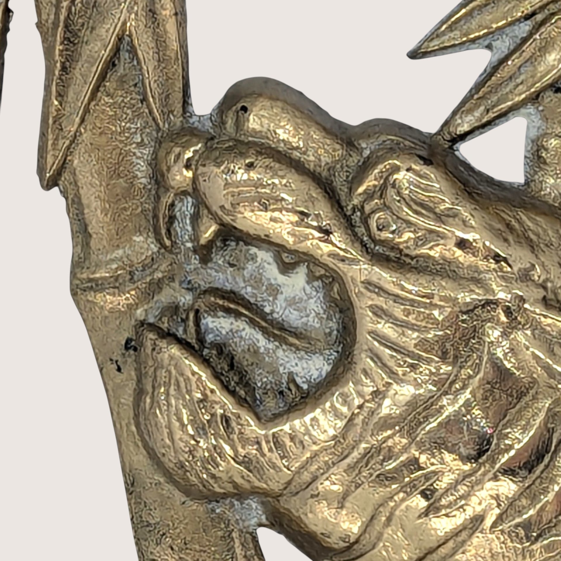 1970s Asian Brass Tiger and Dragon Wall Hanging Pair