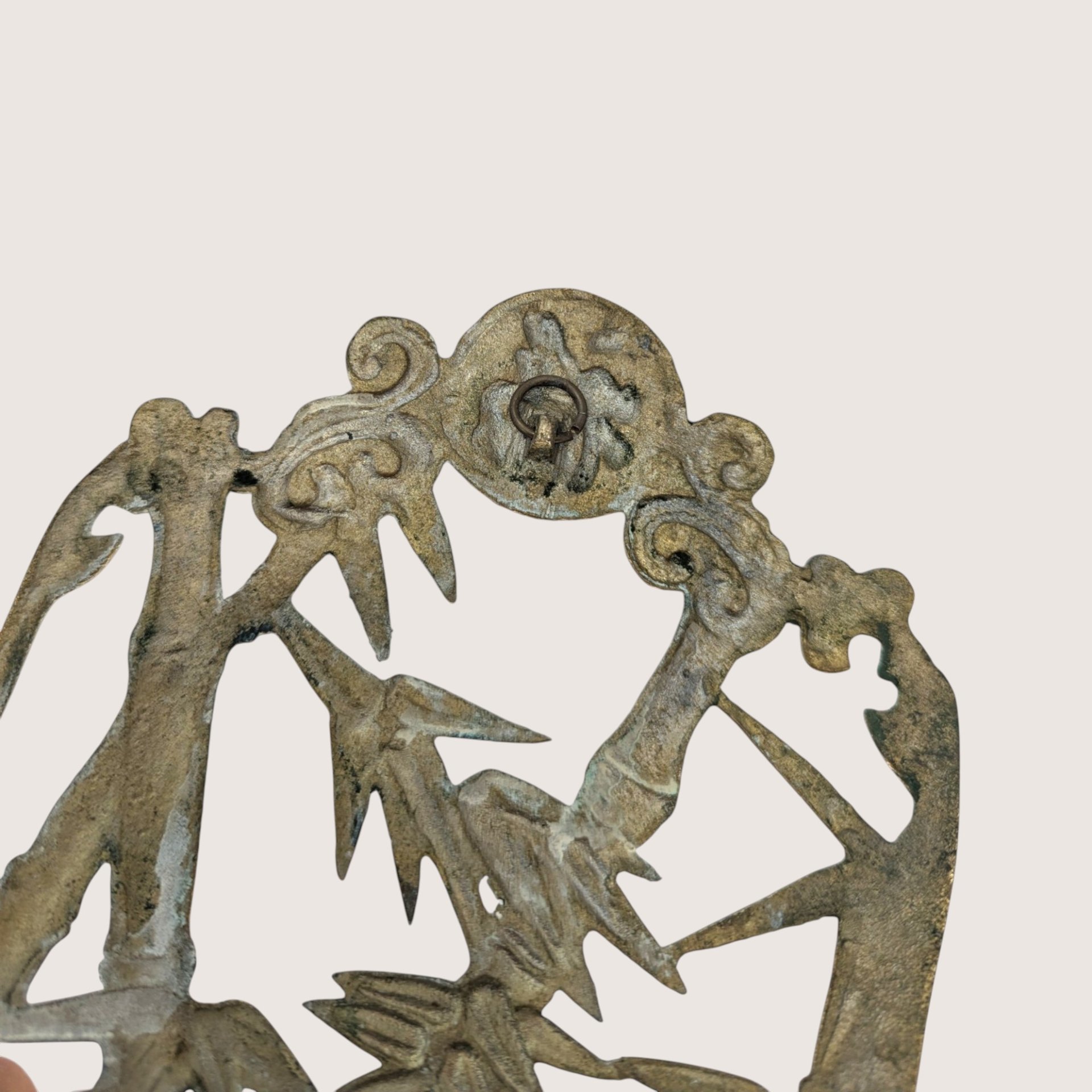 1970s Asian Brass Tiger and Dragon Wall Hanging Pair