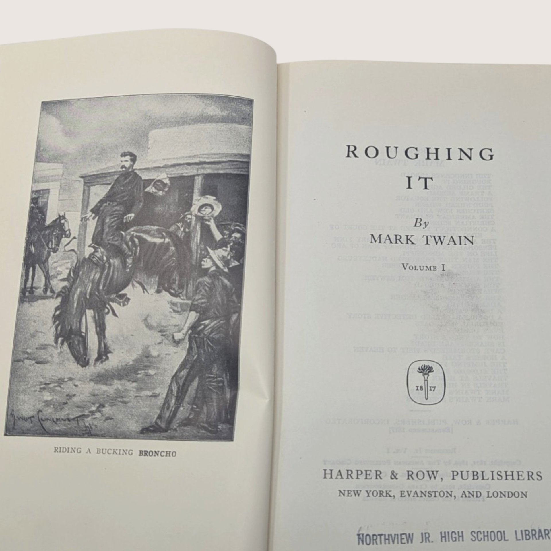Vintage Harper And Row Mark Twain Roughing It Hardcover Book