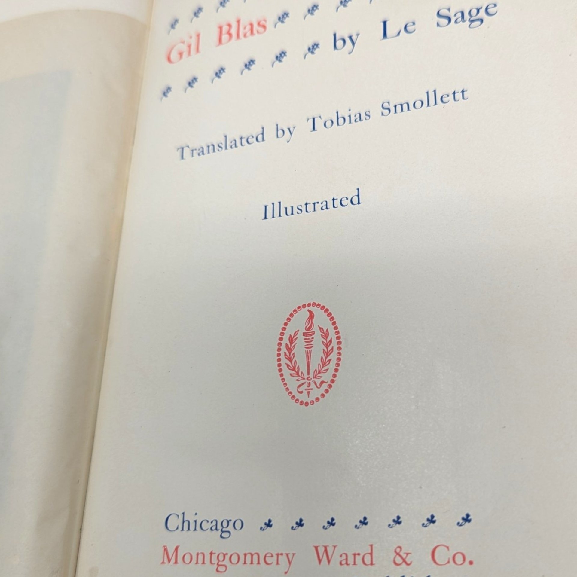 Antique Gil Blas Of Santillane Le Sage Montgomery Ward Hardcover Book