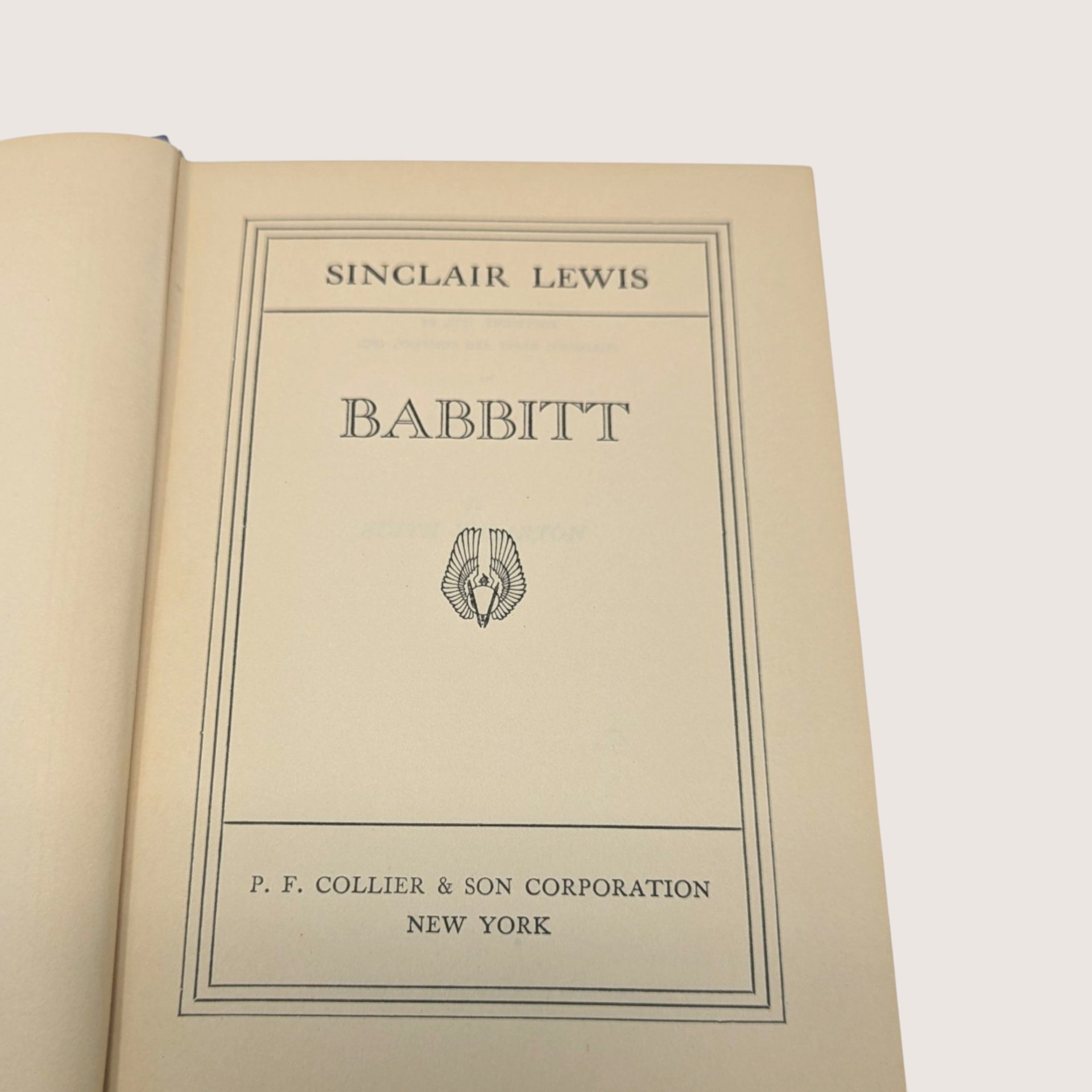 Vintage Sinclair Lewis Babbitt P. F. Collier Hardcover Book