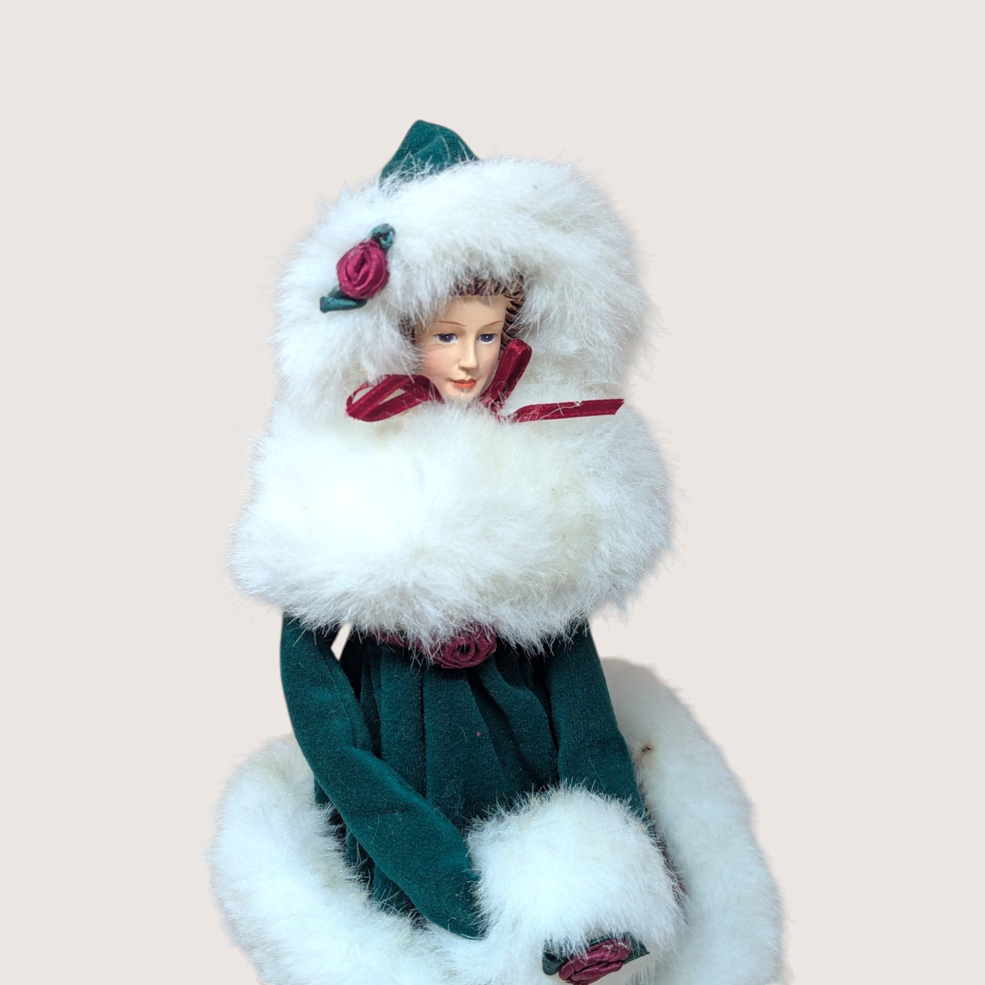 Vintage 1997 Winterthur Tree Topper Doll Christmas Decor