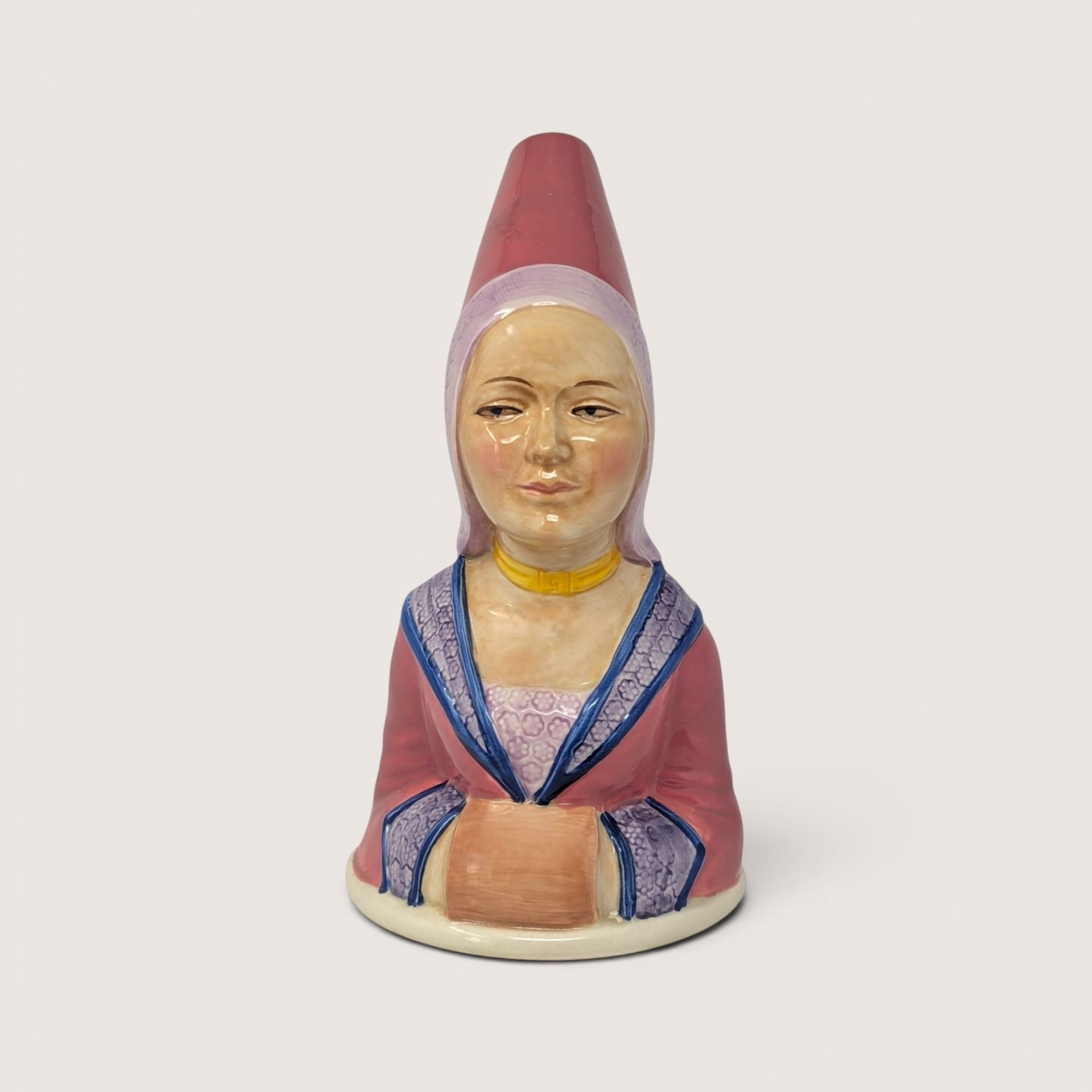 1983 Royal Cornwall Toby Collection Queen Guinevere Ceramic Bell