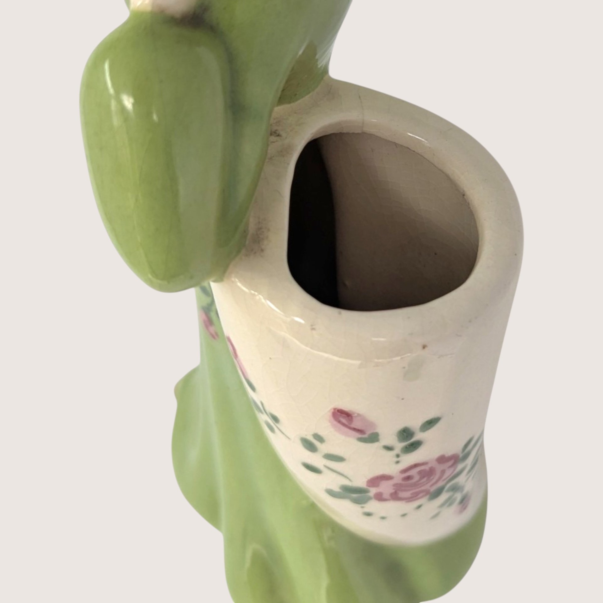 Vintage Ceramic Figural Lady Vase Planter 