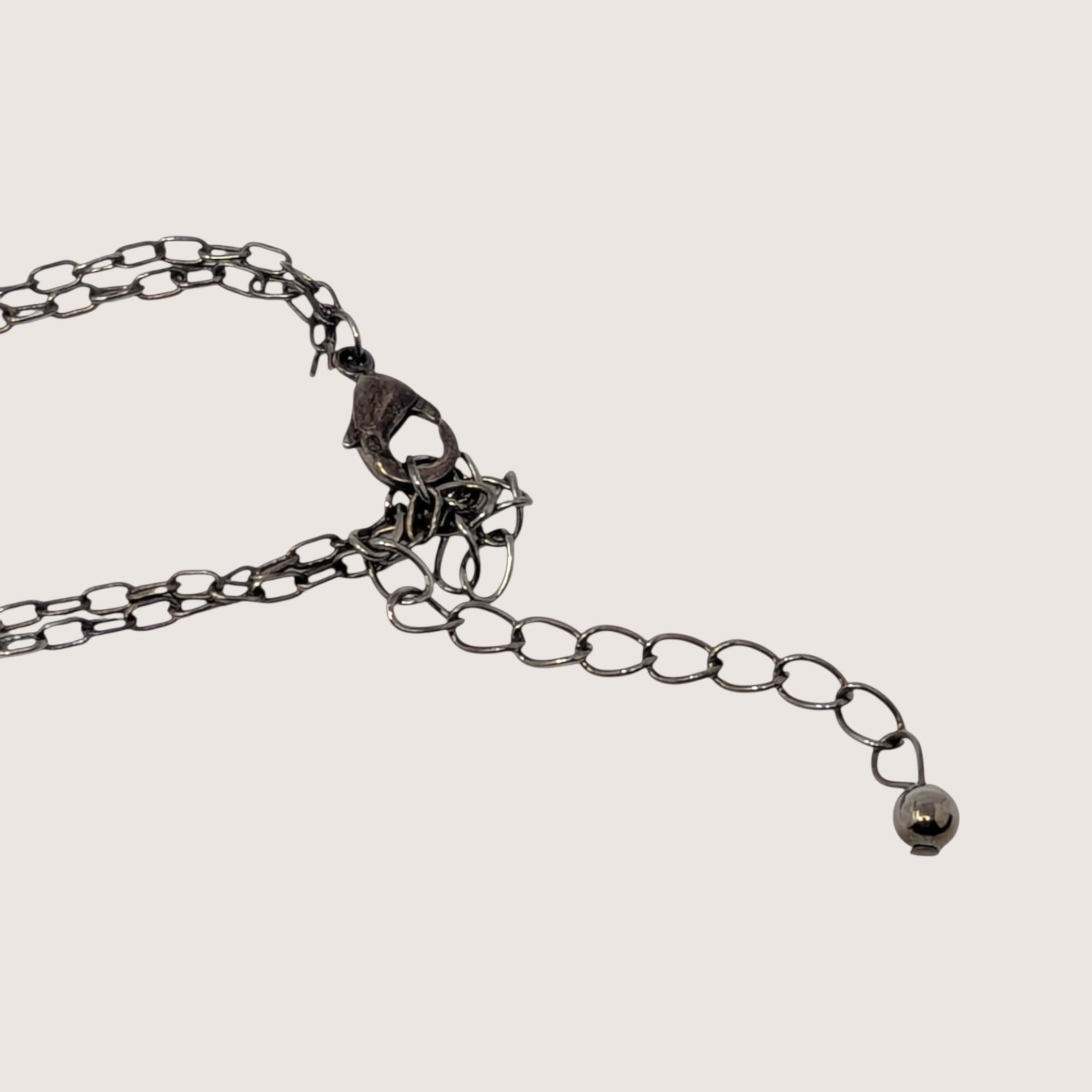 Vintage Silver Tone Multi Color Rhinestone Chandelier Necklace