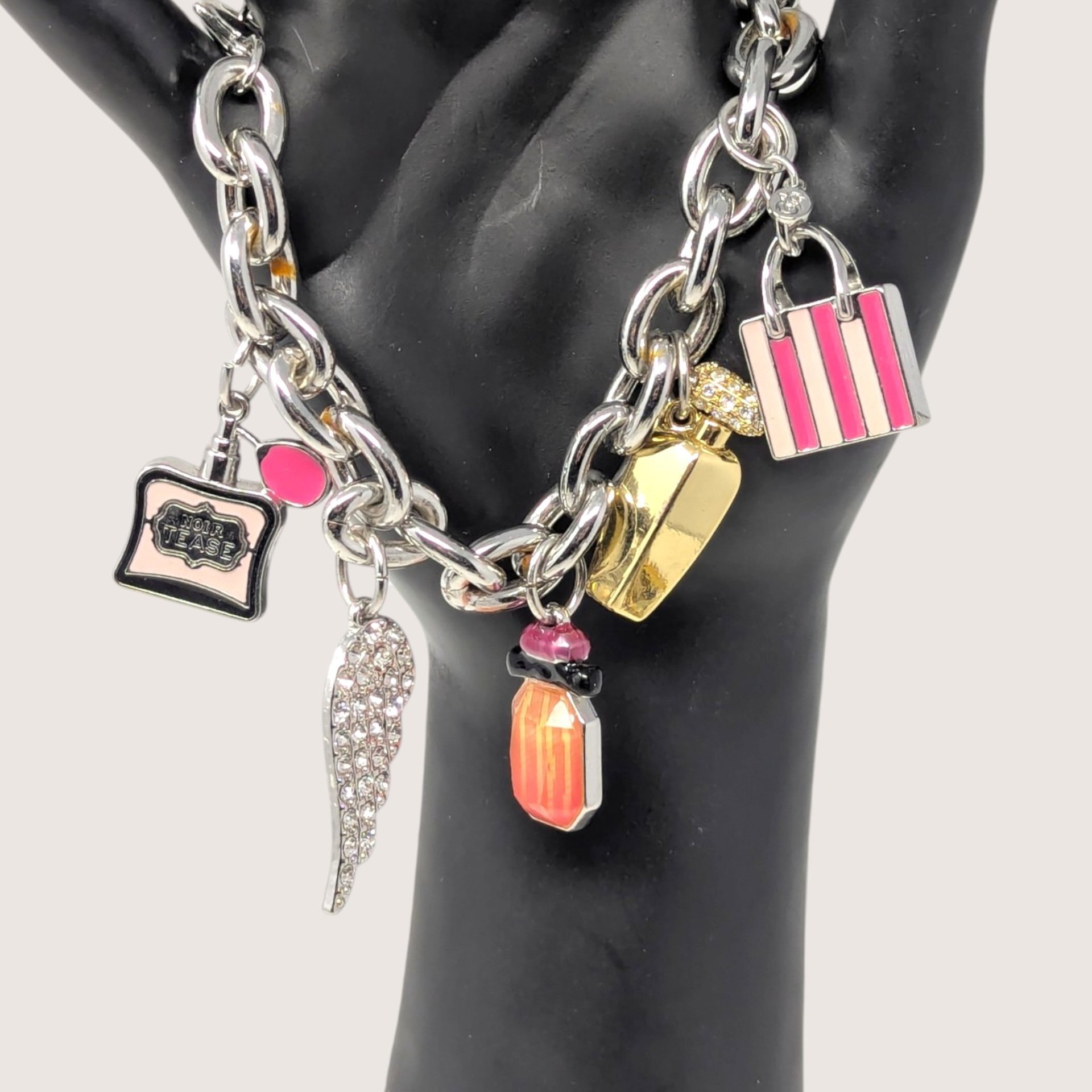 Y2K Victoria's Secret Silver Tone Icon Charm Bracelet