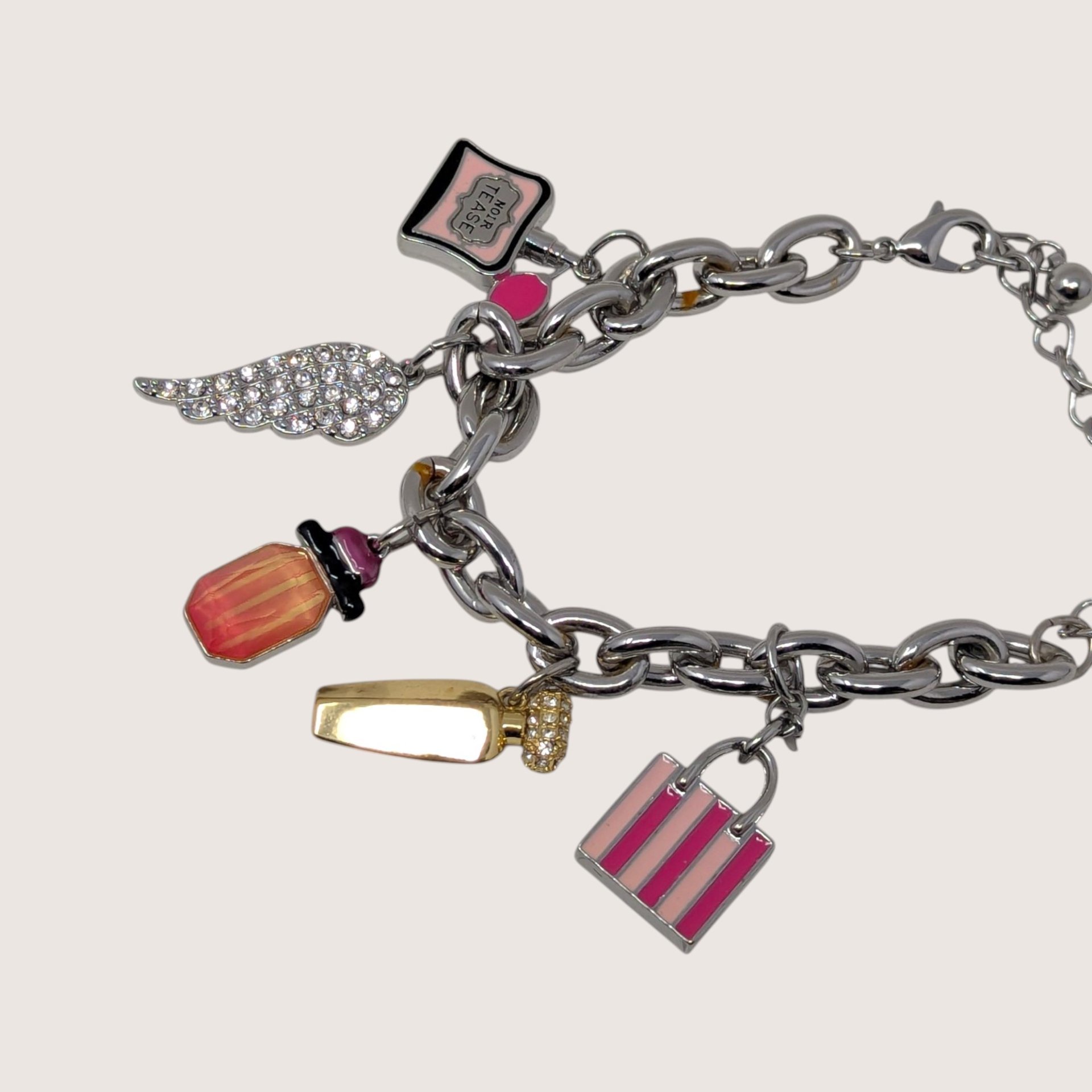 Y2K Victoria's Secret Silver Tone Icon Charm Bracelet