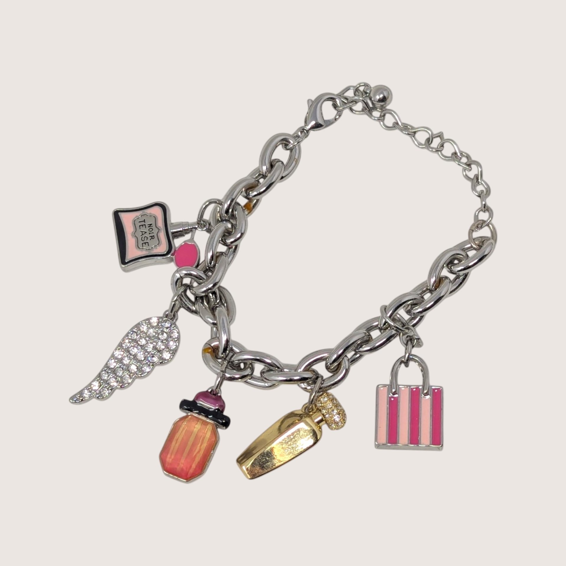 Y2K Victoria's Secret Silver Tone Icon Charm Bracelet