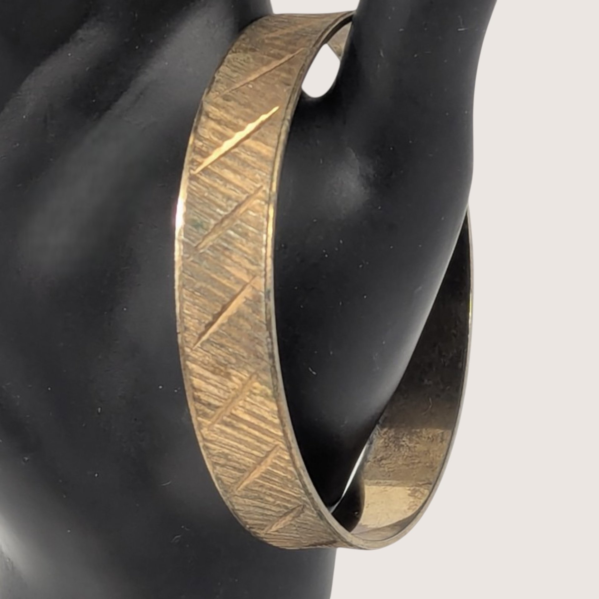 Vintage Park Lane Gold Tone Textured Metal Bangle Bracelet