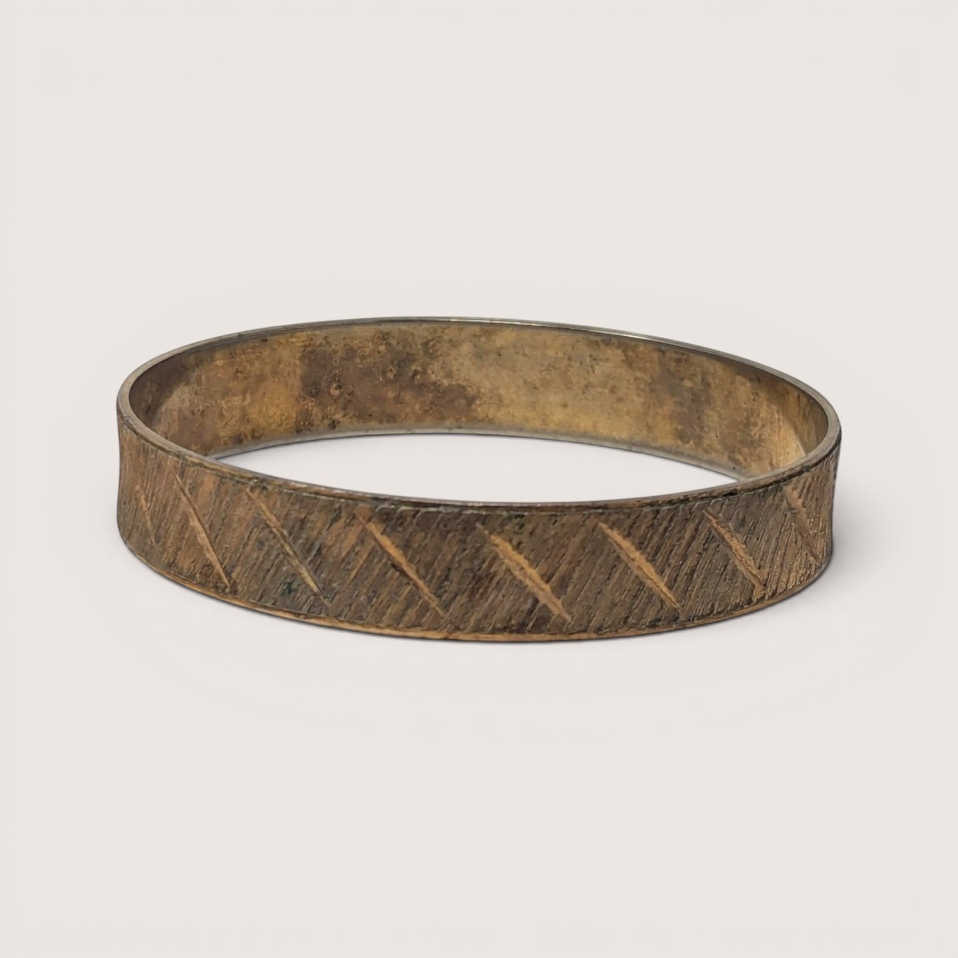 Vintage Park Lane Gold Tone Textured Metal Bangle Bracelet