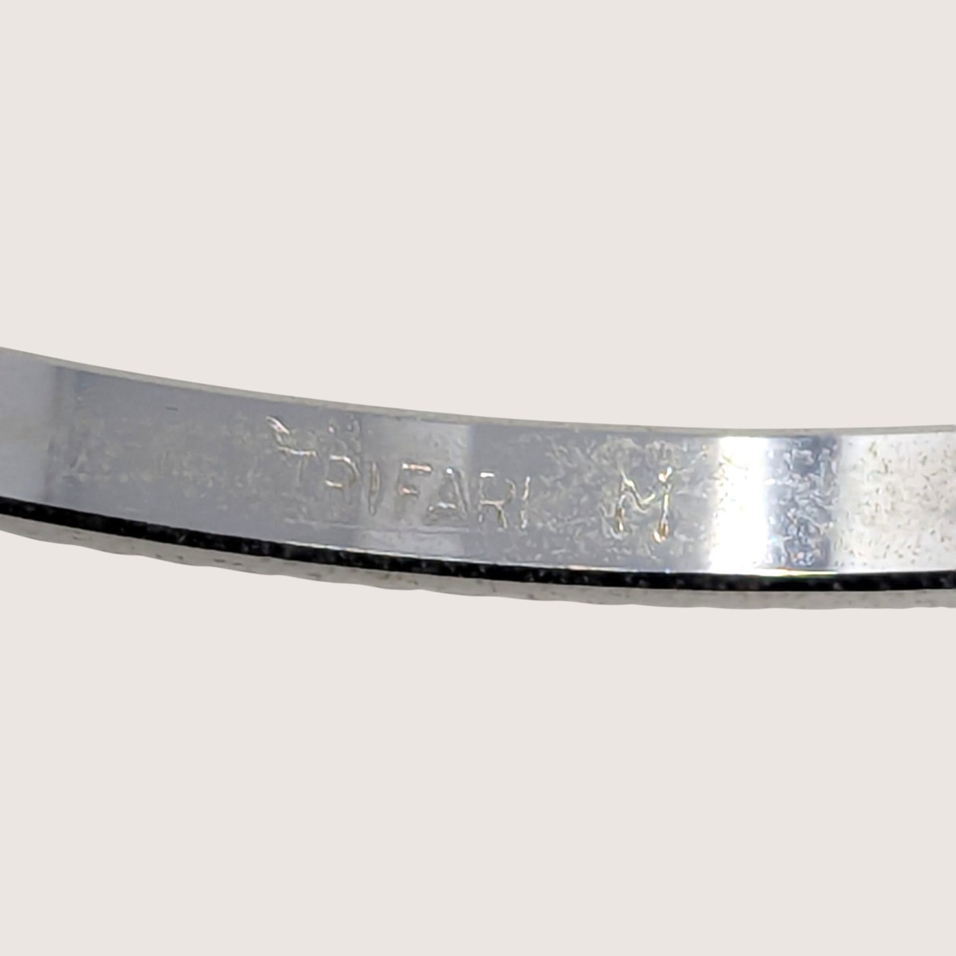 Vintage Trifari Silver Tone Textured Bangle Bracelet